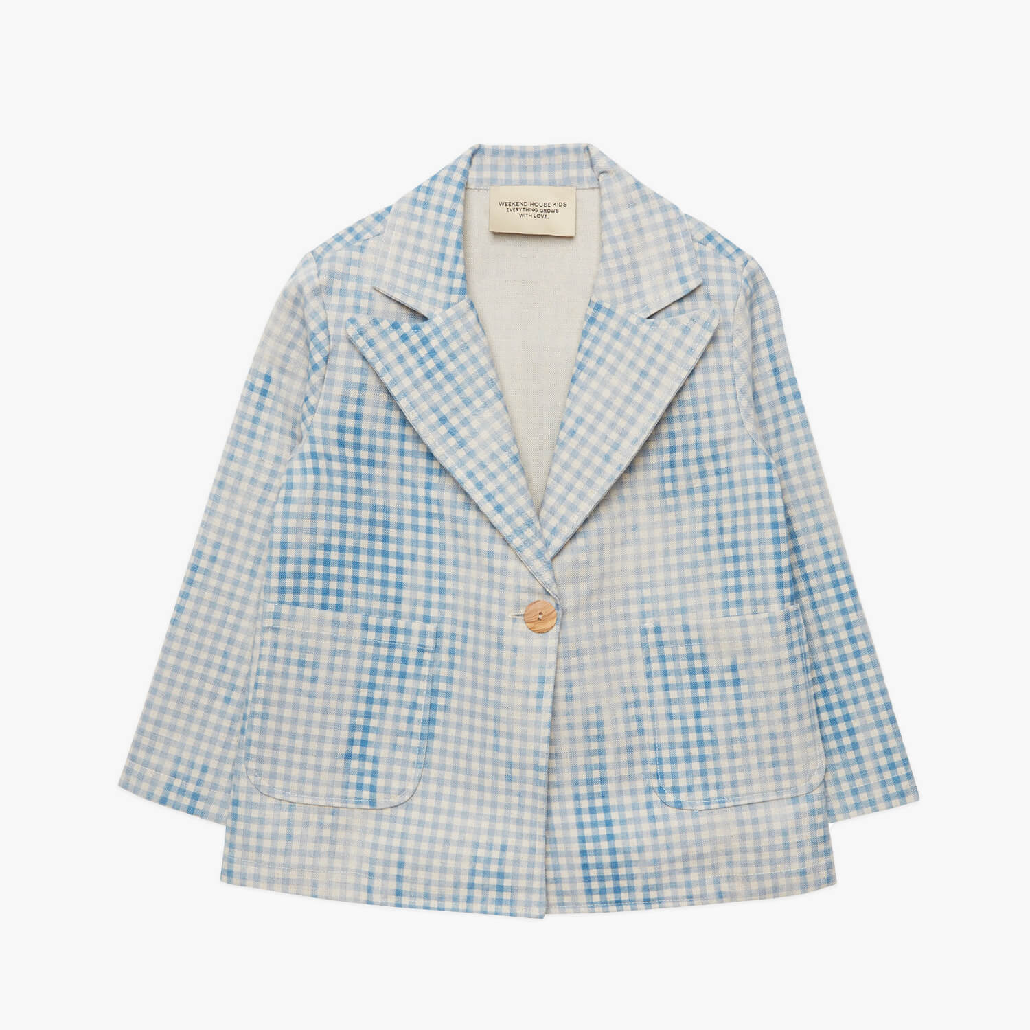Linen check tailored jacket