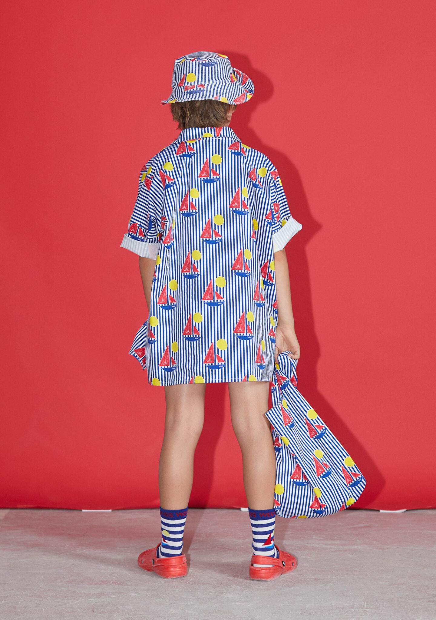 Oversized stripes boat shirt