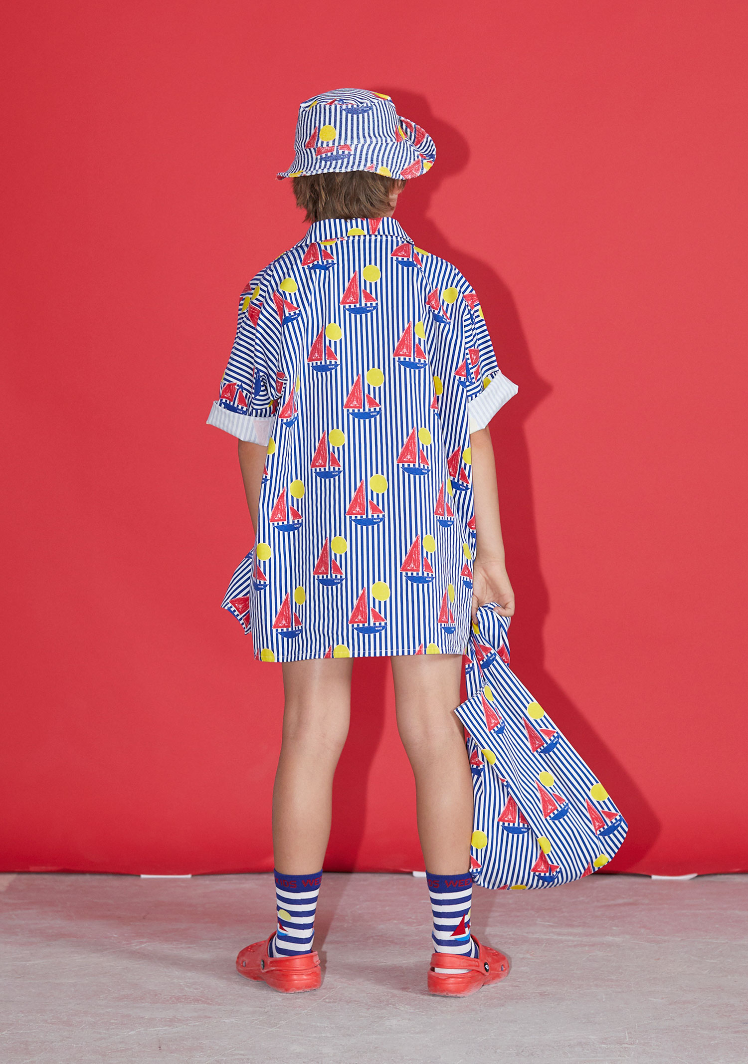 Oversized stripes boat shirt