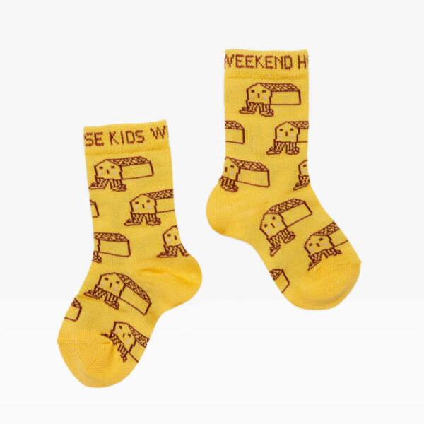Happy house socks -yellow