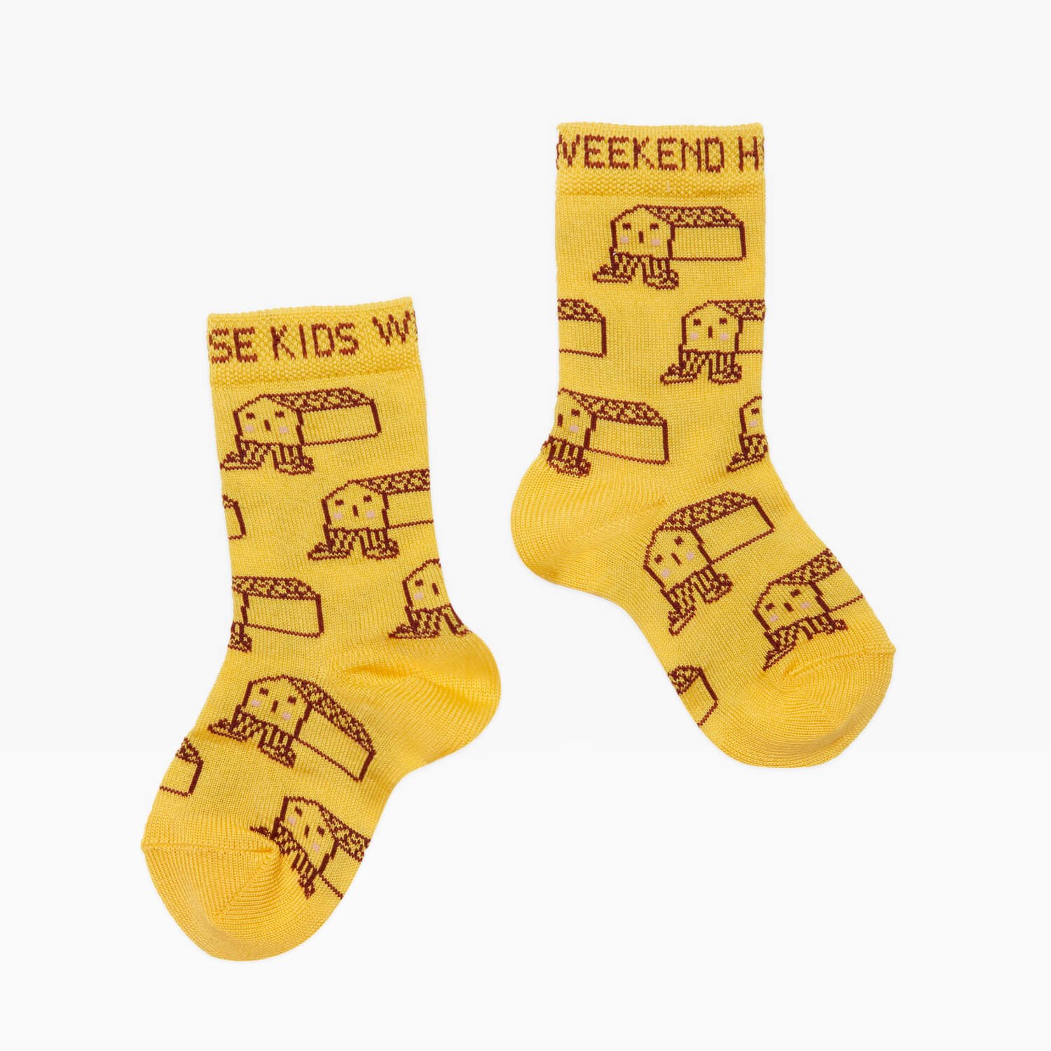 Happy house socks -yellow