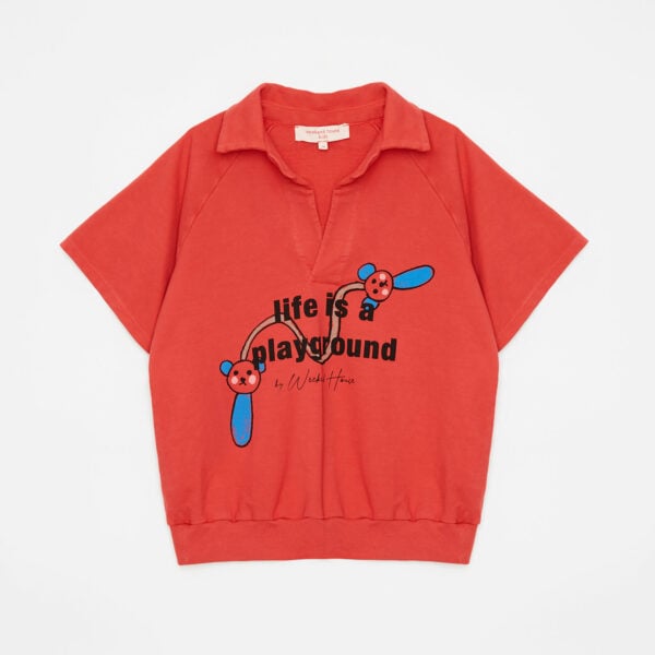 Life is a playground polo s/l sweatshirt (red)