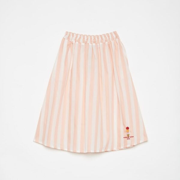 Pink stripes ice-cream long skirt