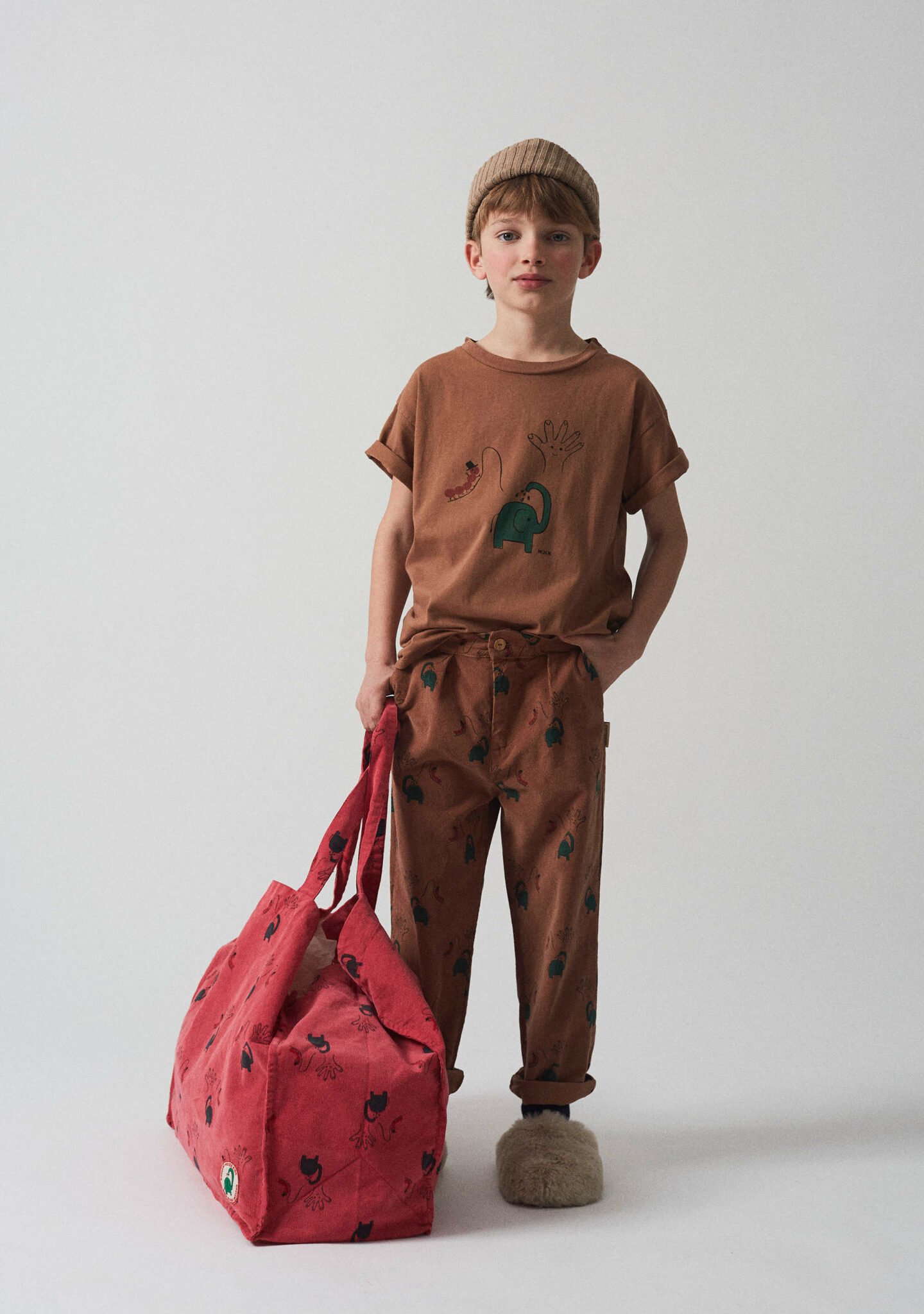 All over elephant buttoned chino pants corduroy