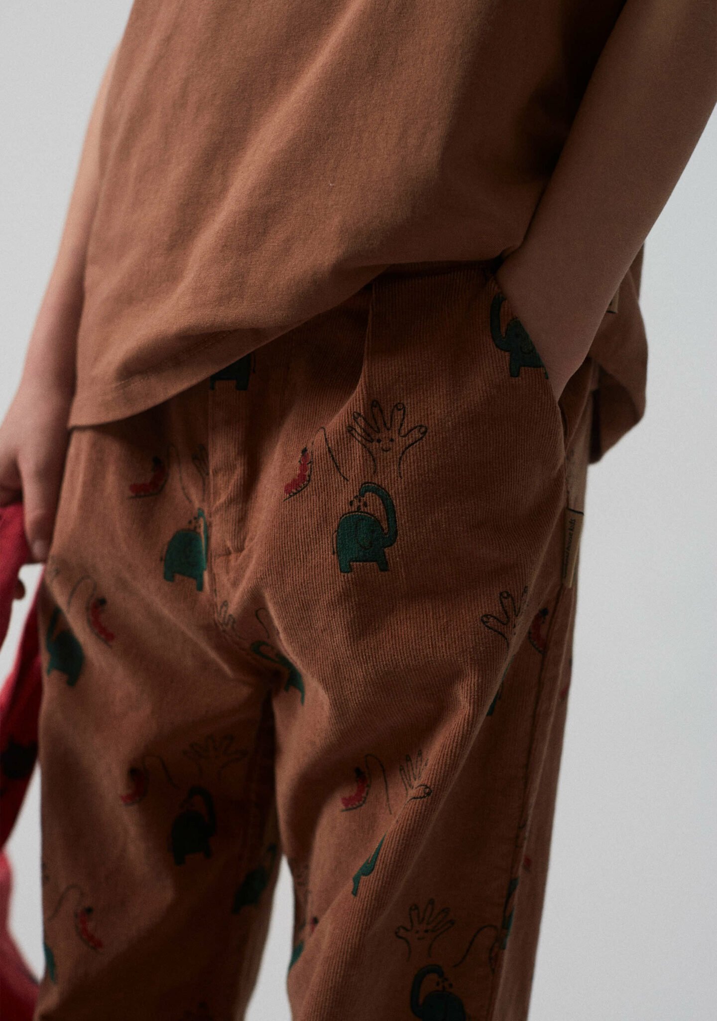 All over elephant buttoned chino pants corduroy