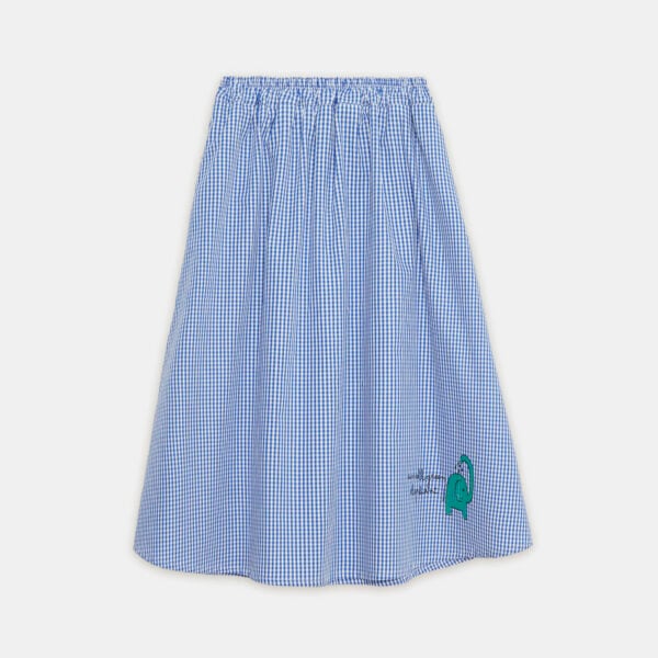 Blue check skirt