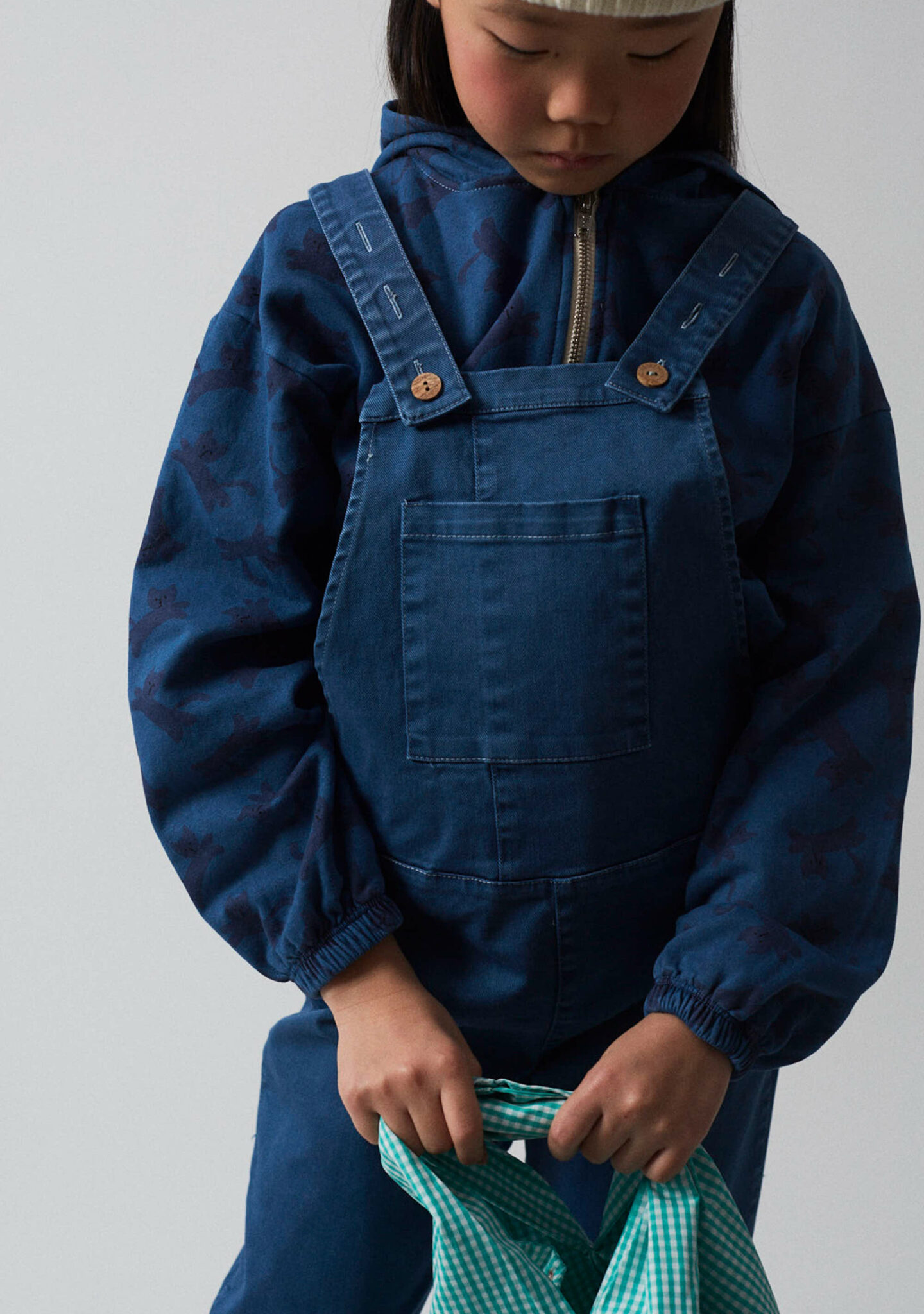 Blue denim jumpsuit