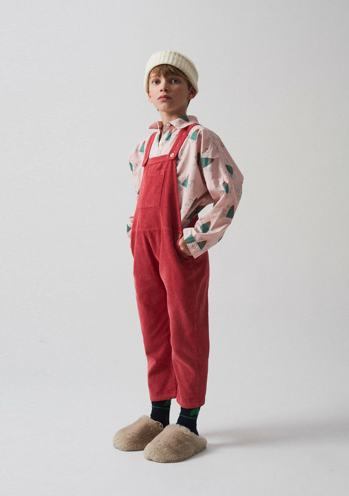 Corduroy strawberry jumpsuit