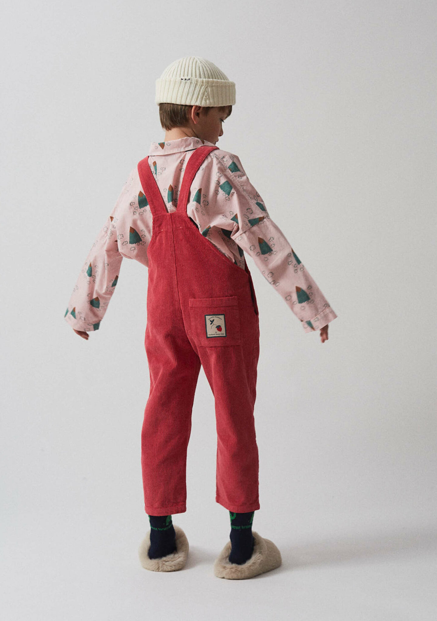 Corduroy strawberry jumpsuit