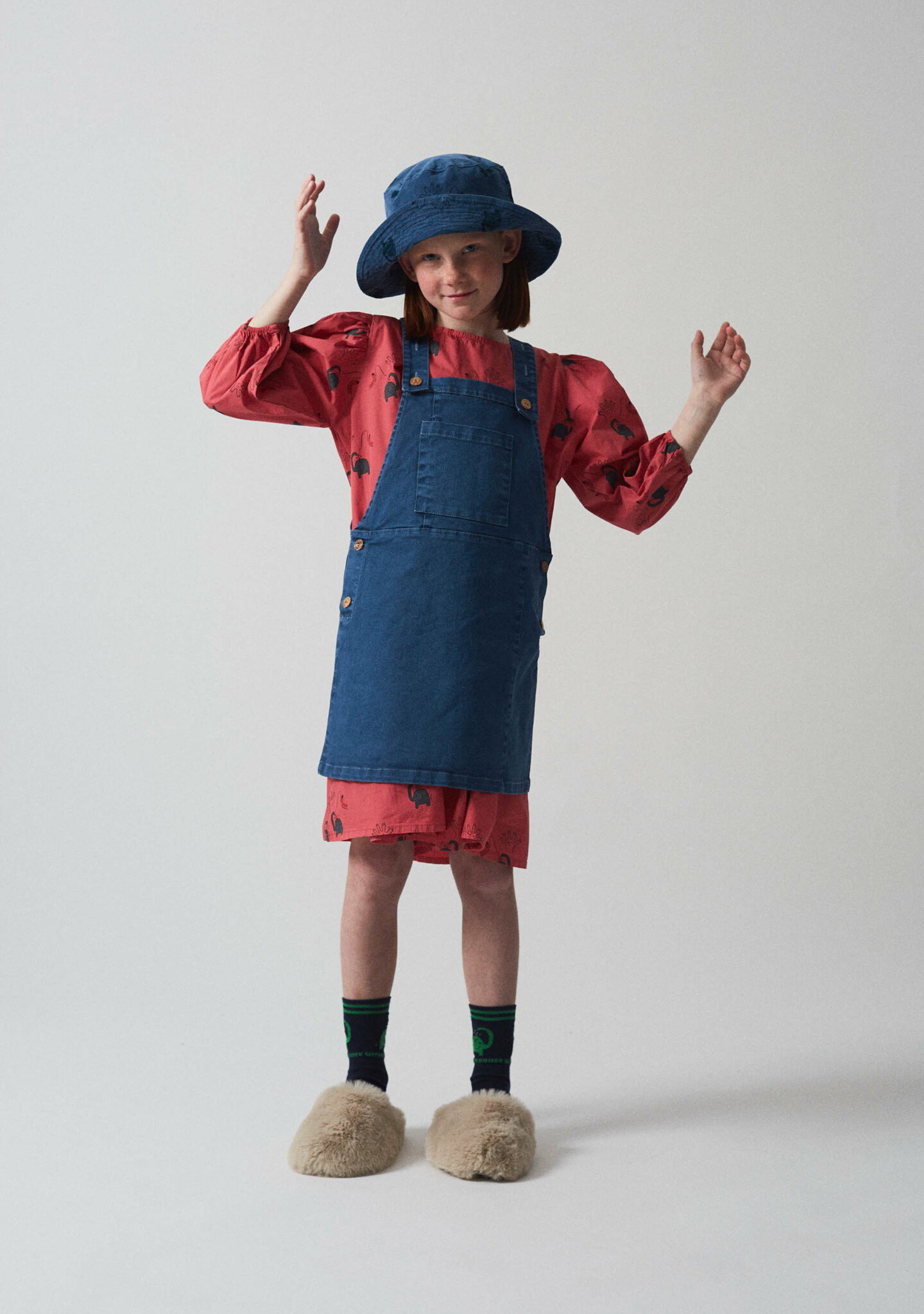 Blue denim overall dress