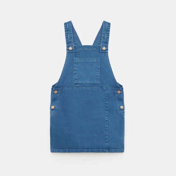 Blue denim overall dress