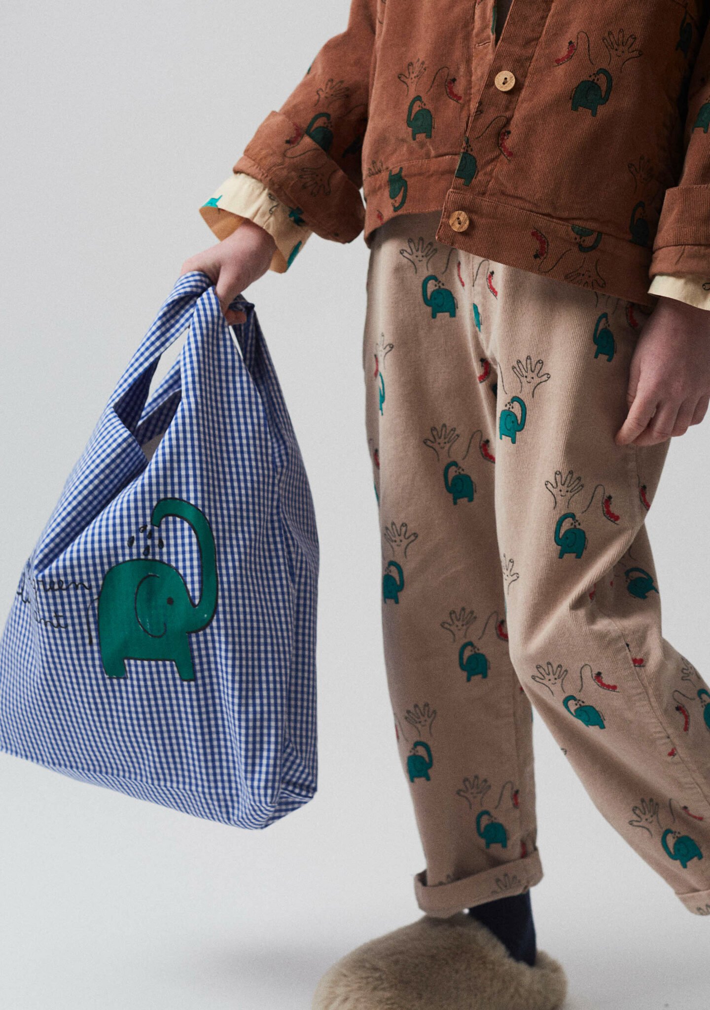 Blue checks bag