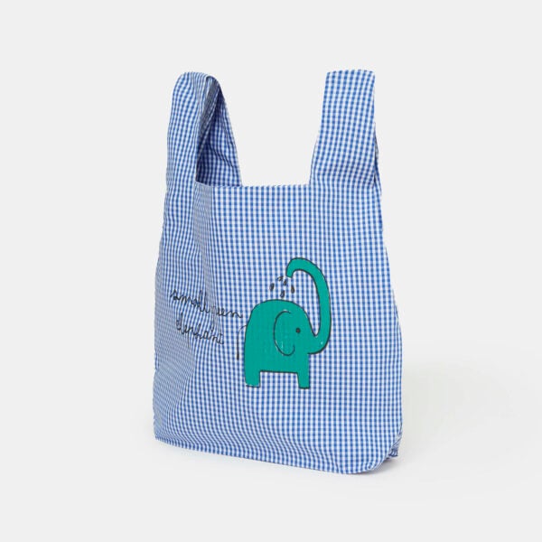 Blue checks bag