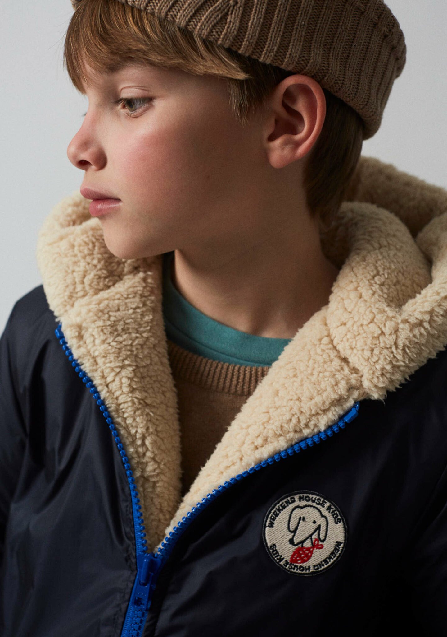 Blue dog padded fleeced jacket