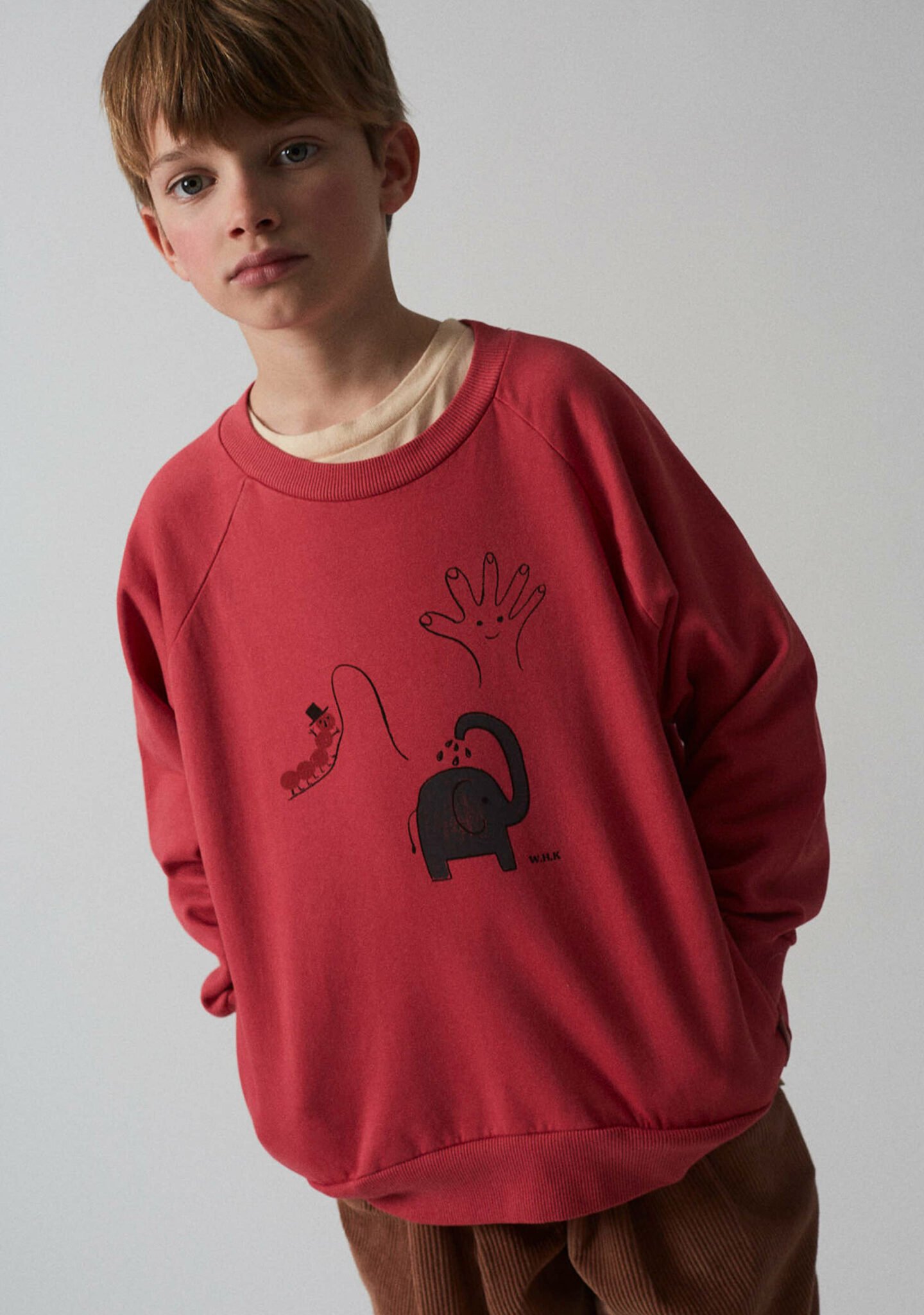 Hand print sweatshirt (red)