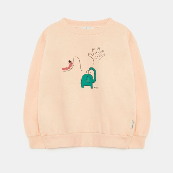 Hand print sweatshirt (soft orange)