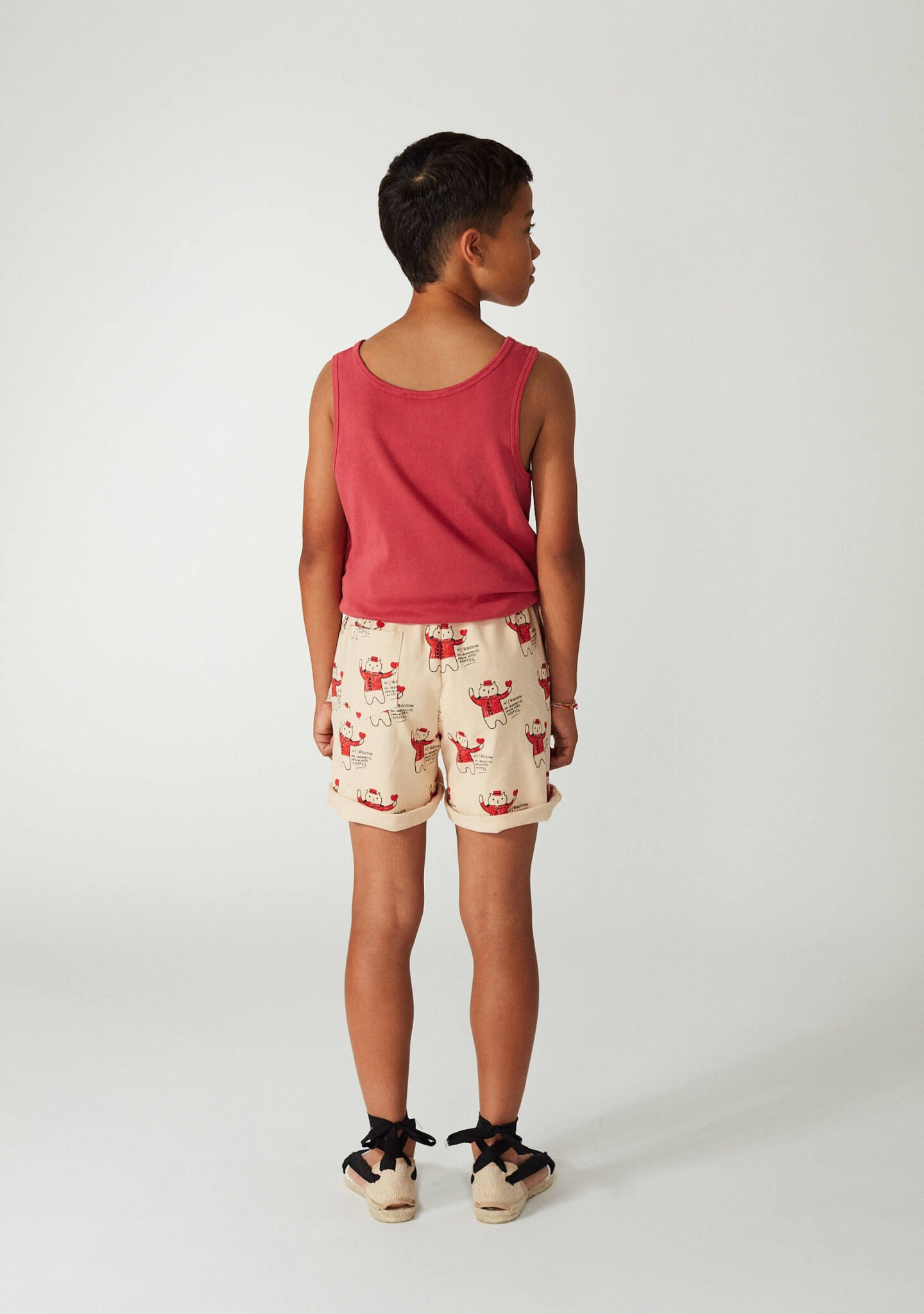 Red cat tank t-shirt