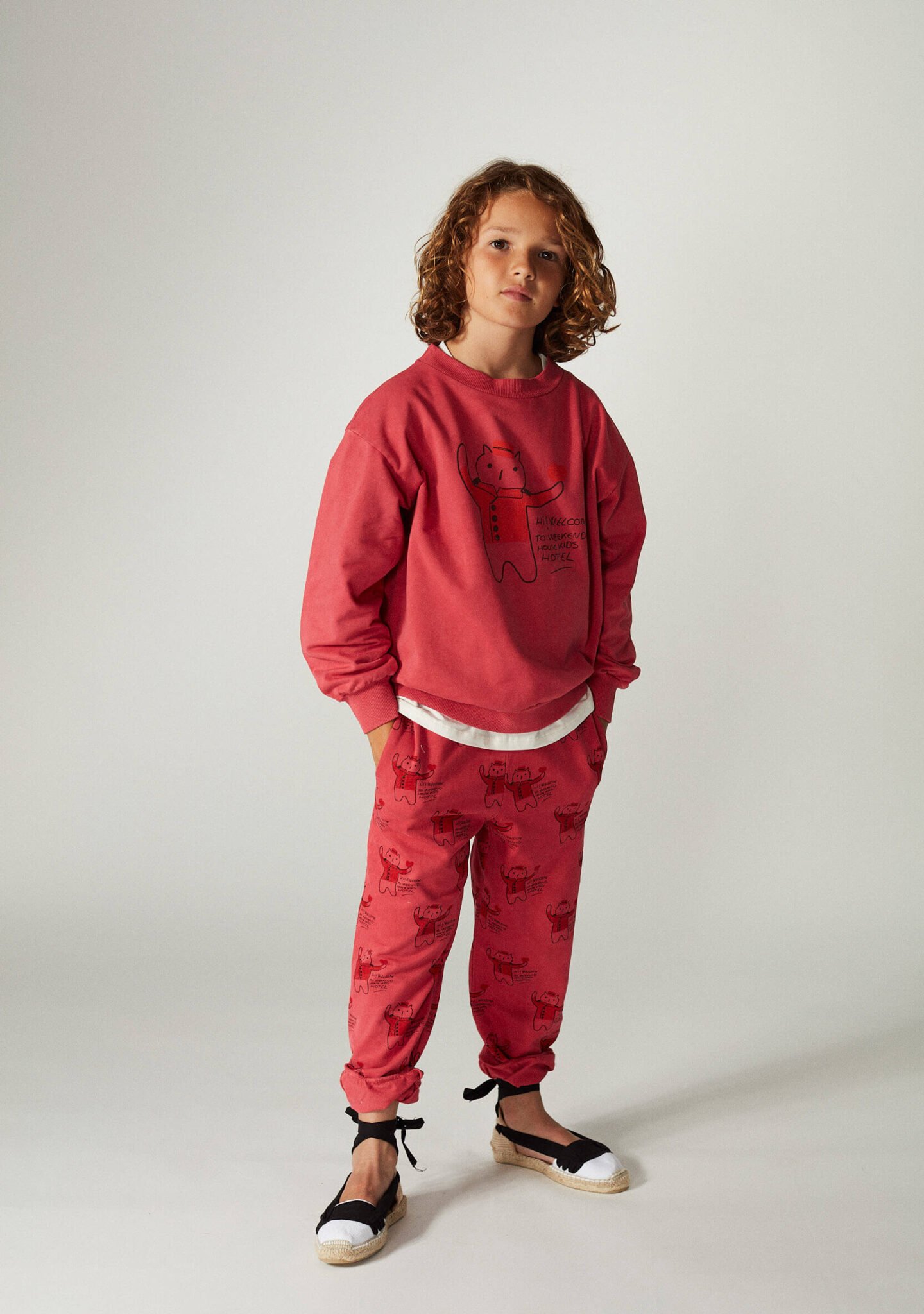 Red cat all over sweatpants