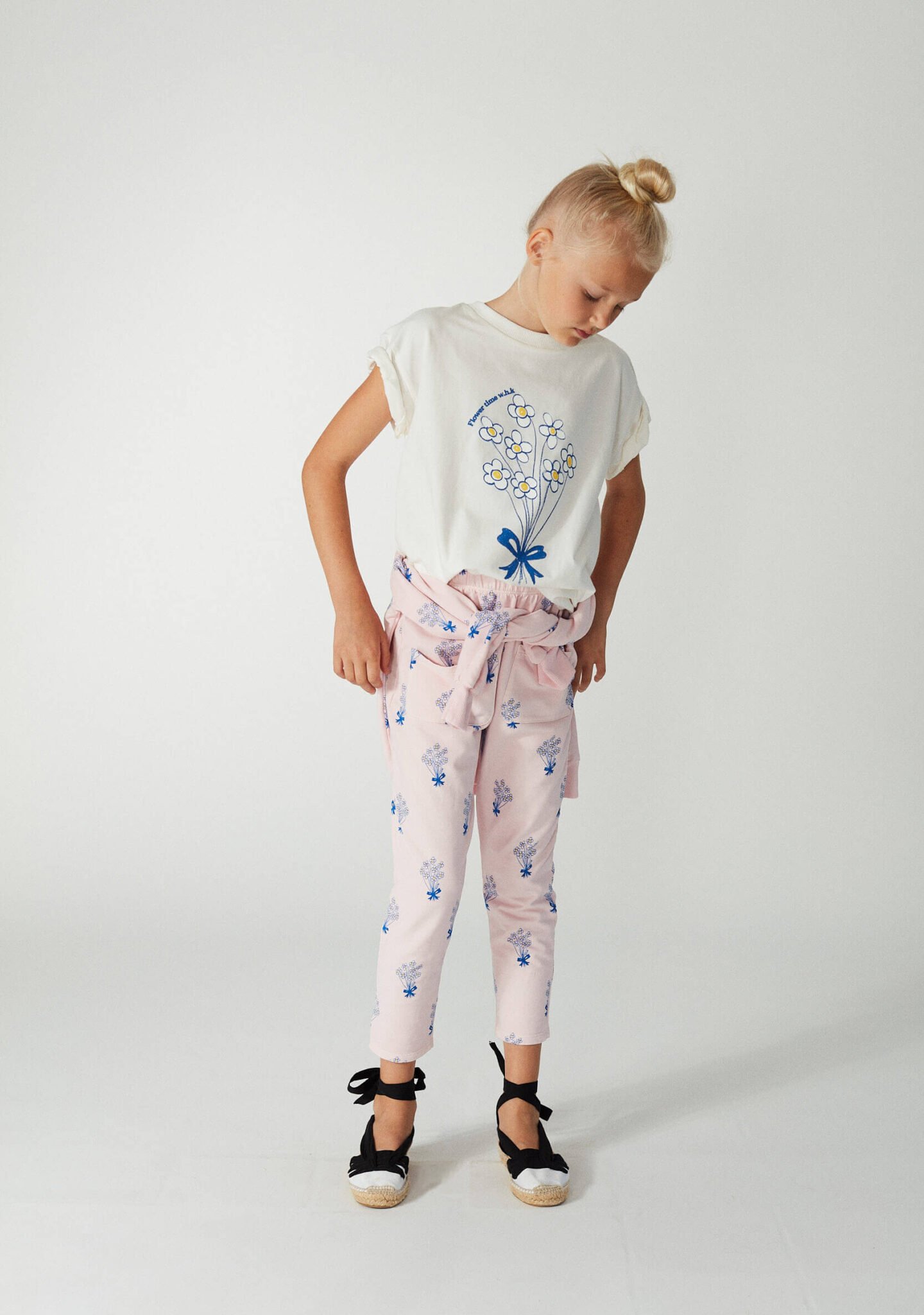 Bouquet all over sweatpants w/pockets