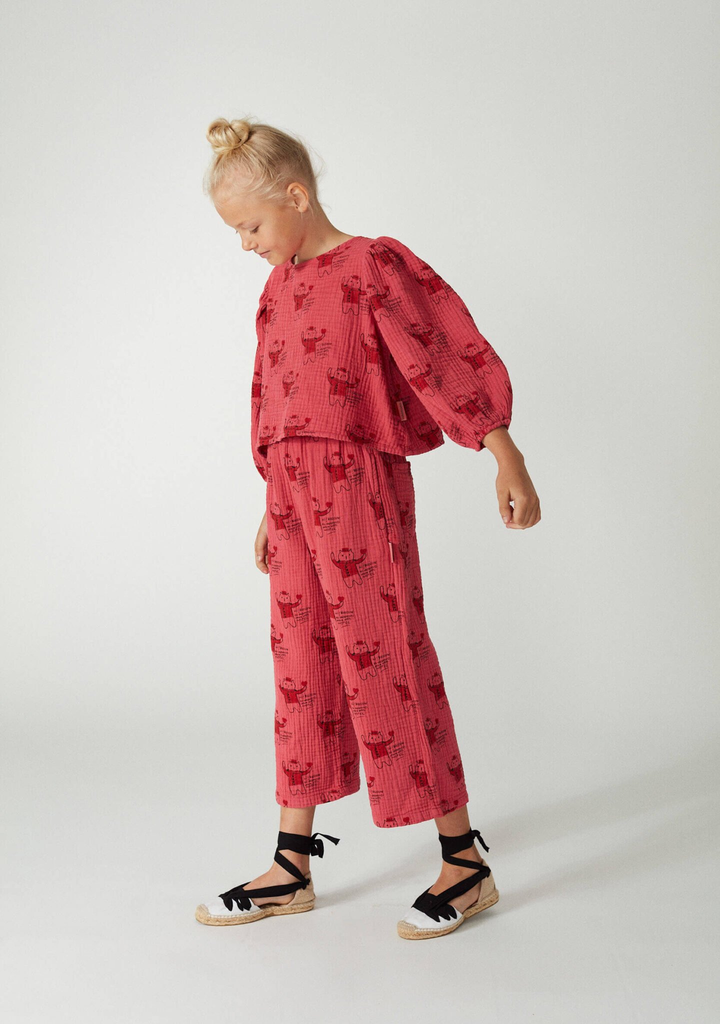 Red cat all over straight pants