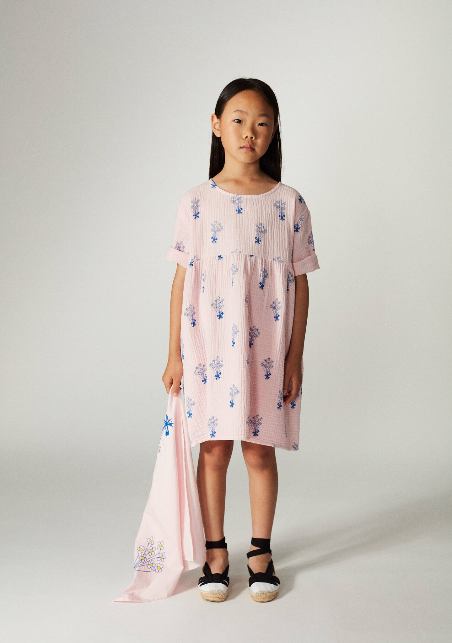 Bouquet all over dress w/pockets