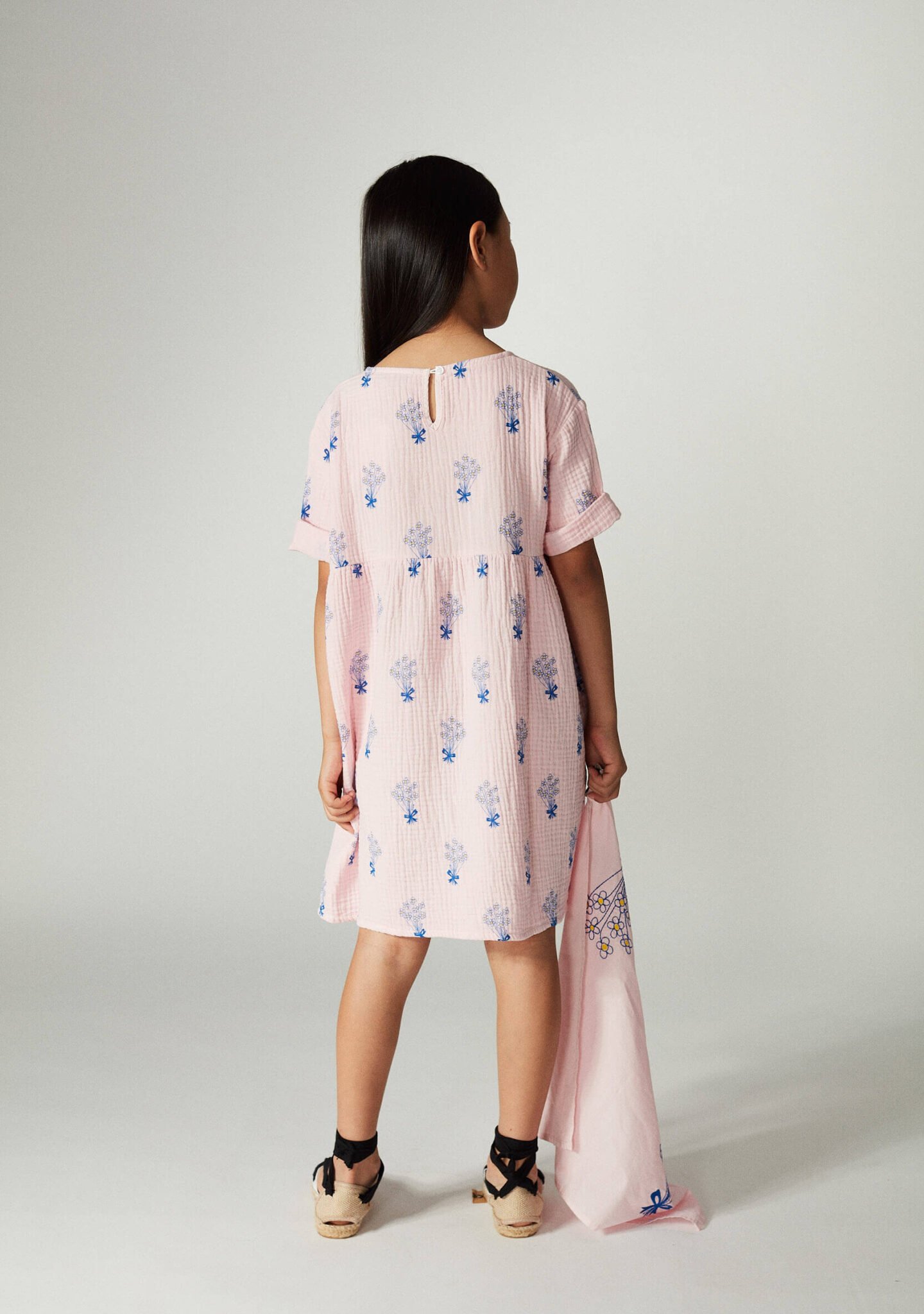 Bouquet all over dress w/pockets