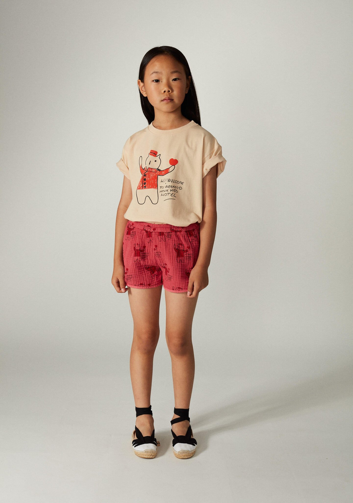Red cat all over sporty short