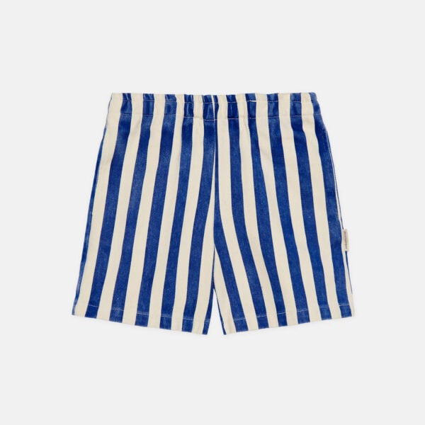 Blue stripes denim bermuda
