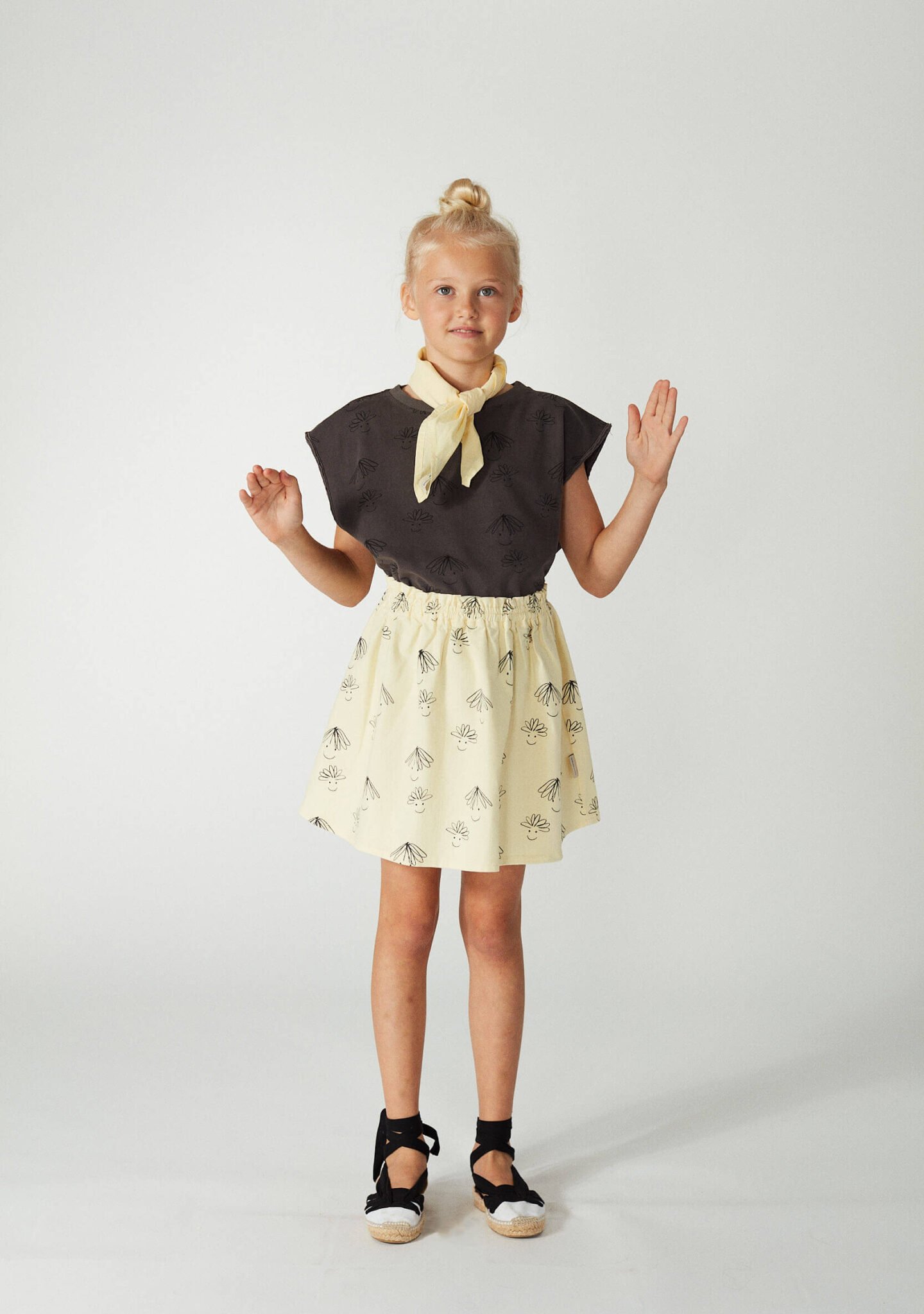 happy faces all over short skirt