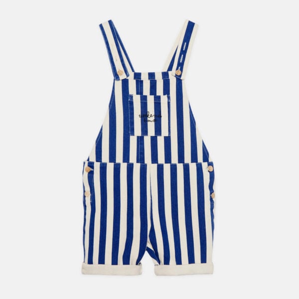 Blue stripes short dungaress