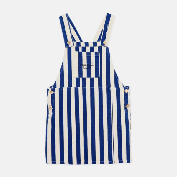 Blue stripes dungaree dress