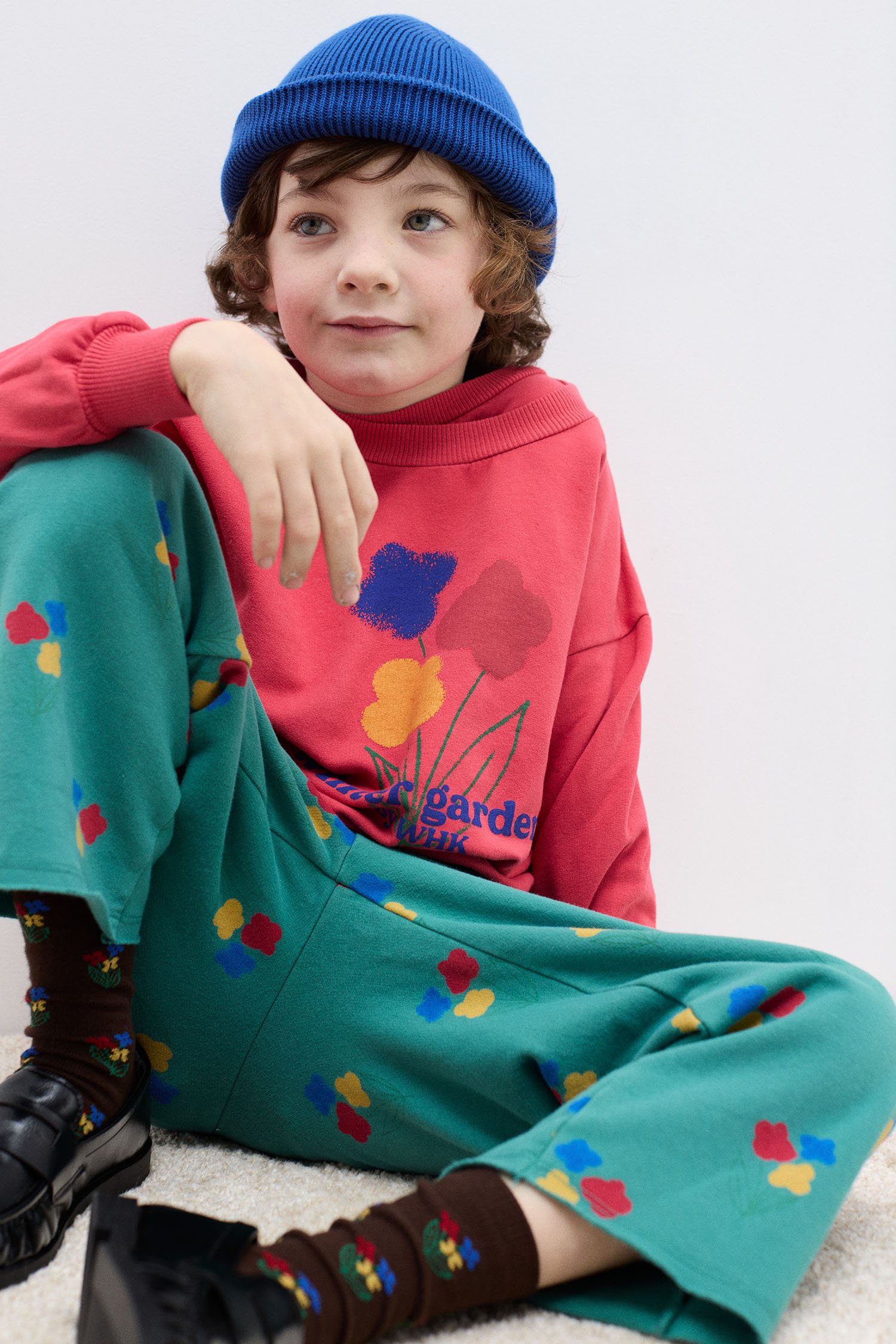 Flowers all over straight sweatpants