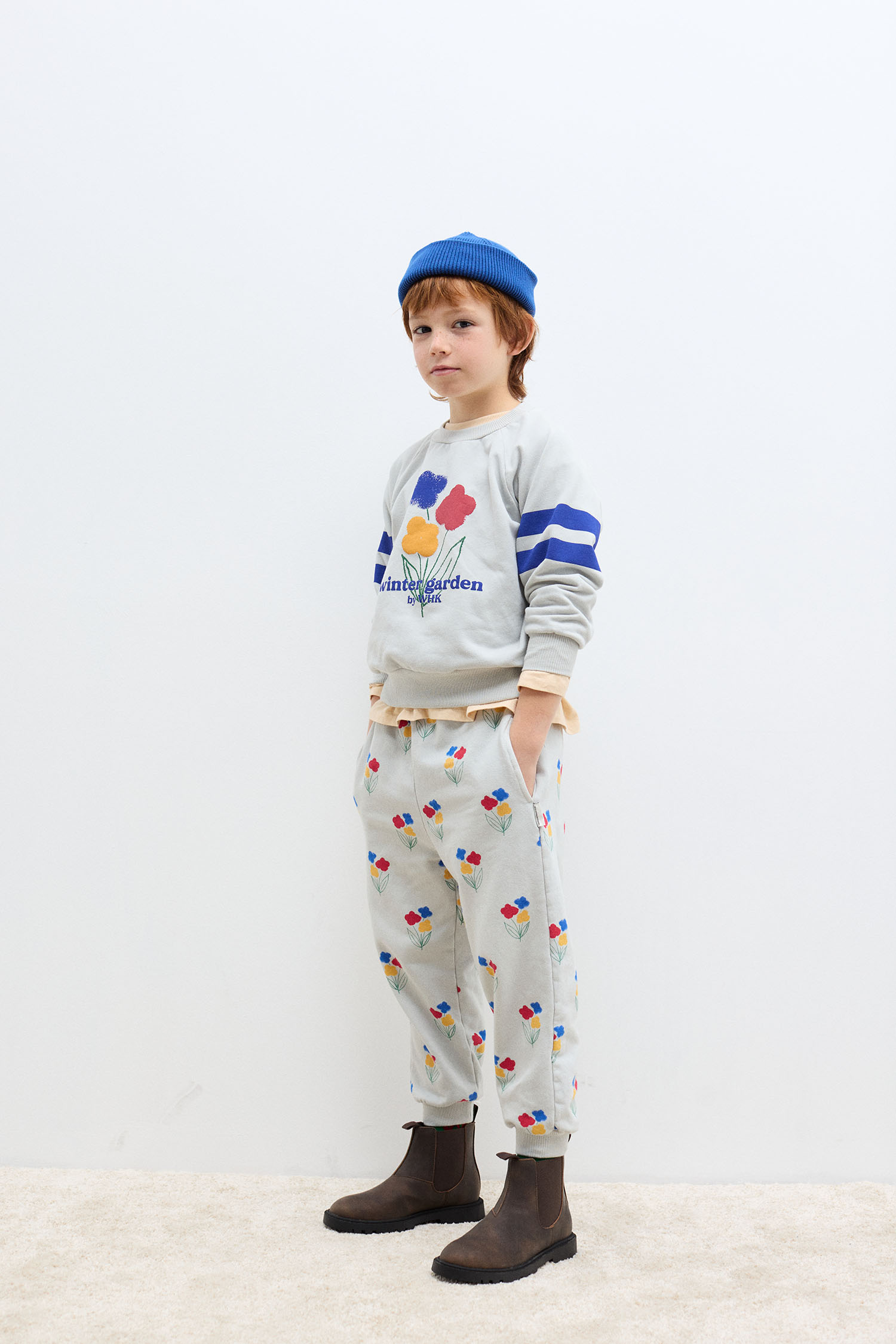 Flowers all over sweatpants