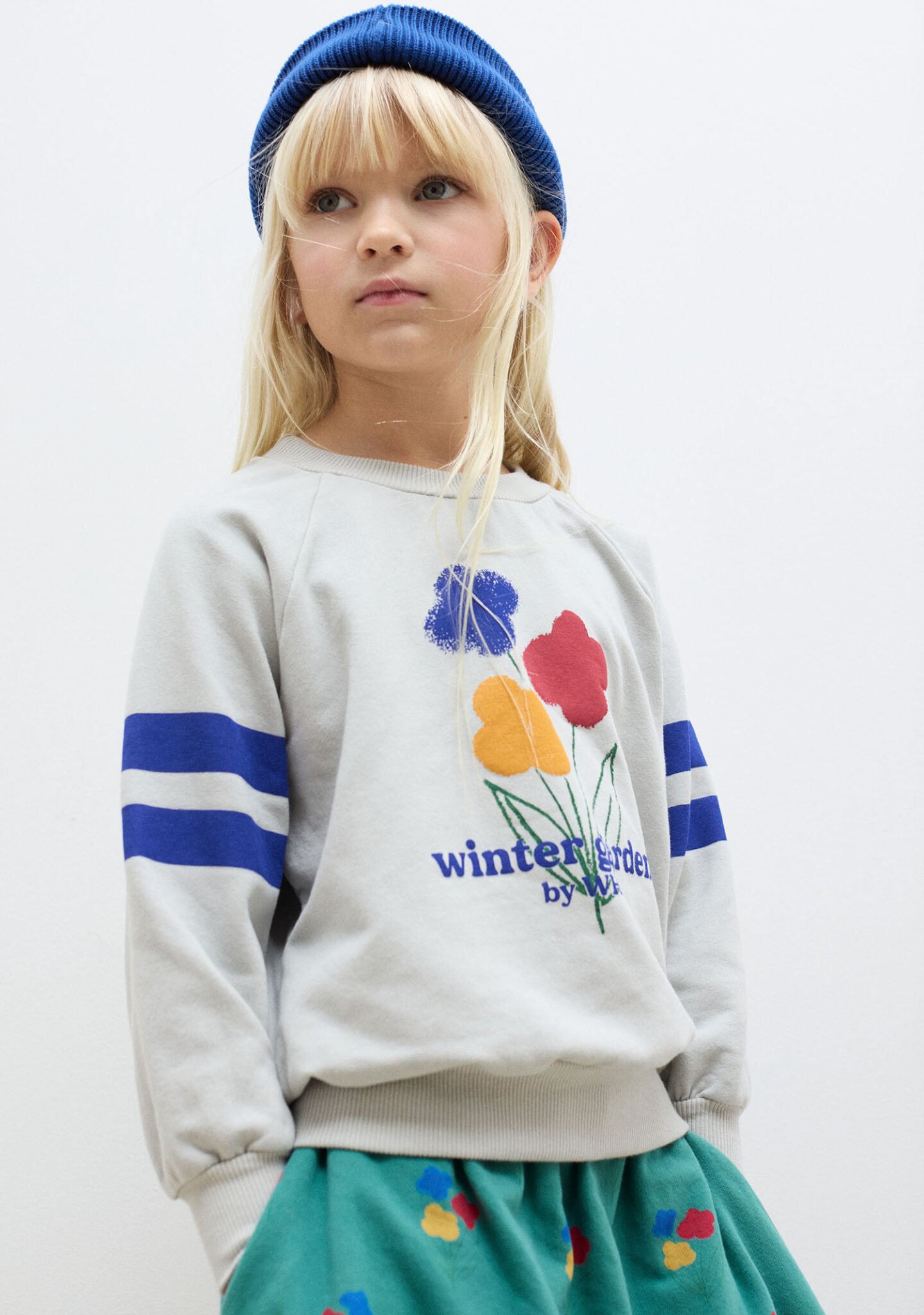 Winter garden stripes sweatshirt