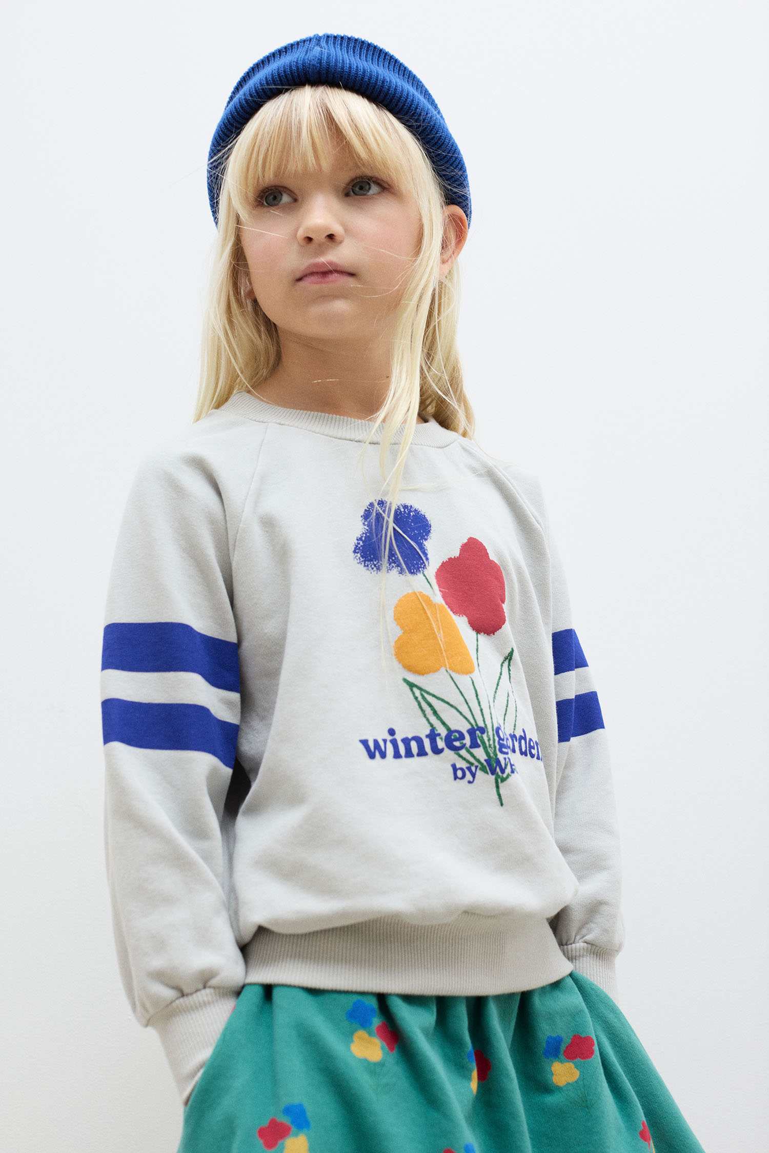 Winter garden stripes sweatshirt