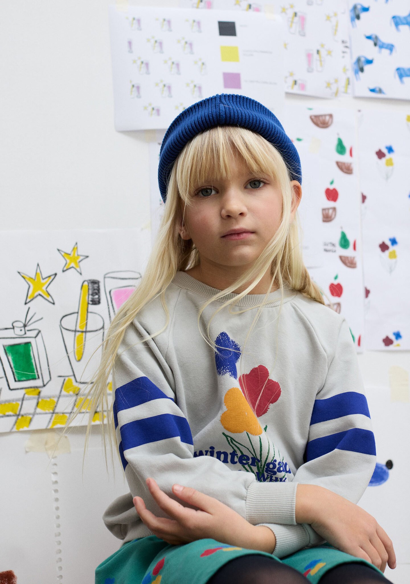 Winter garden stripes sweatshirt