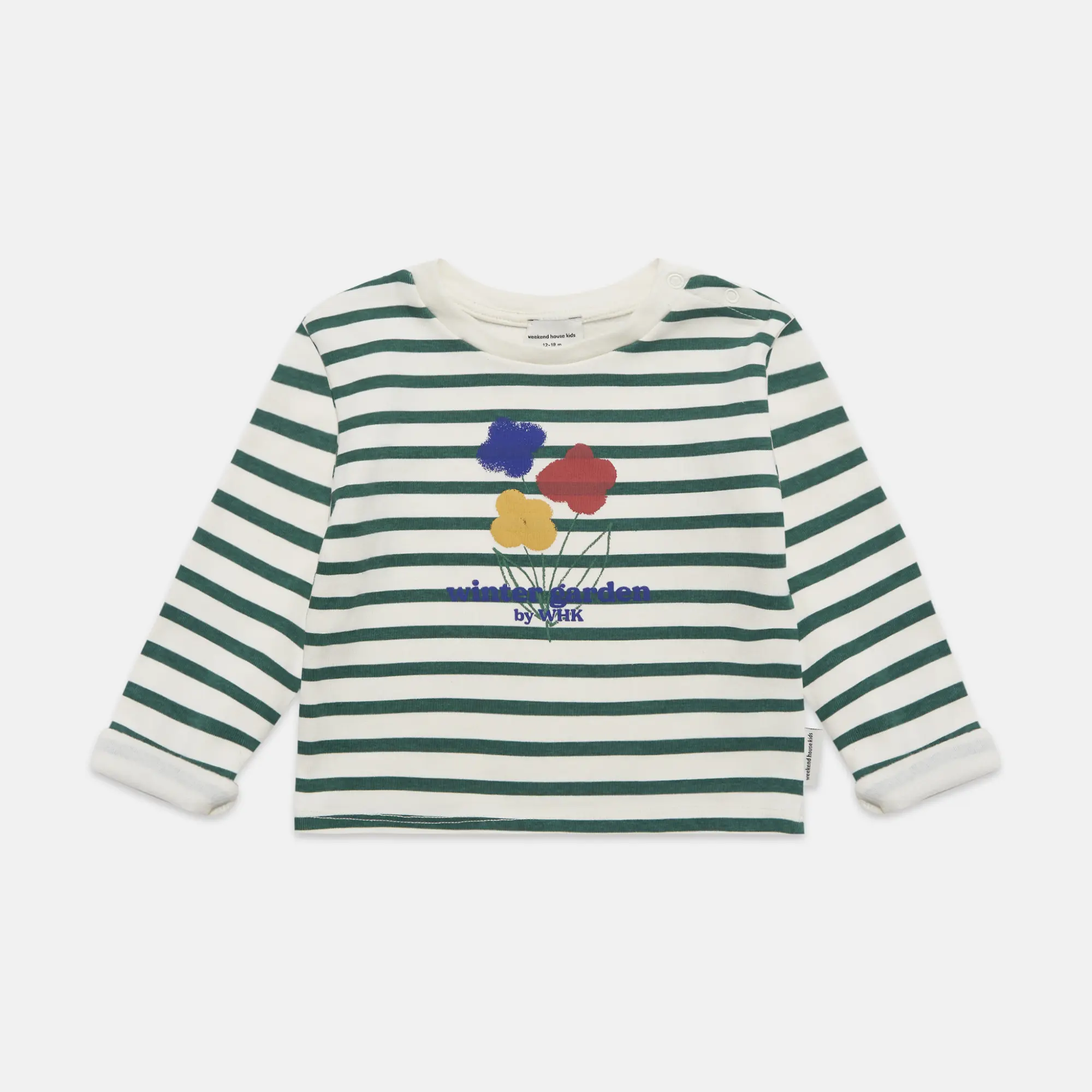 Winter garden stripes L/S baby t-shirt