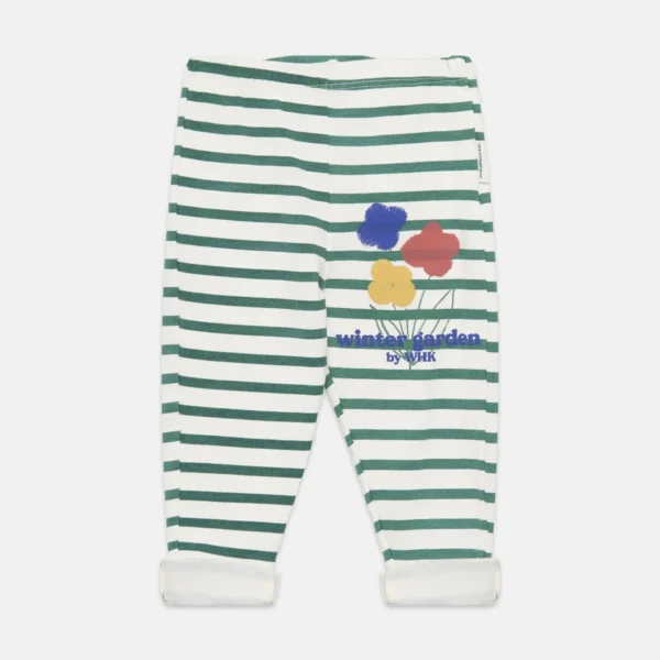 Winter garden striped baby leggings