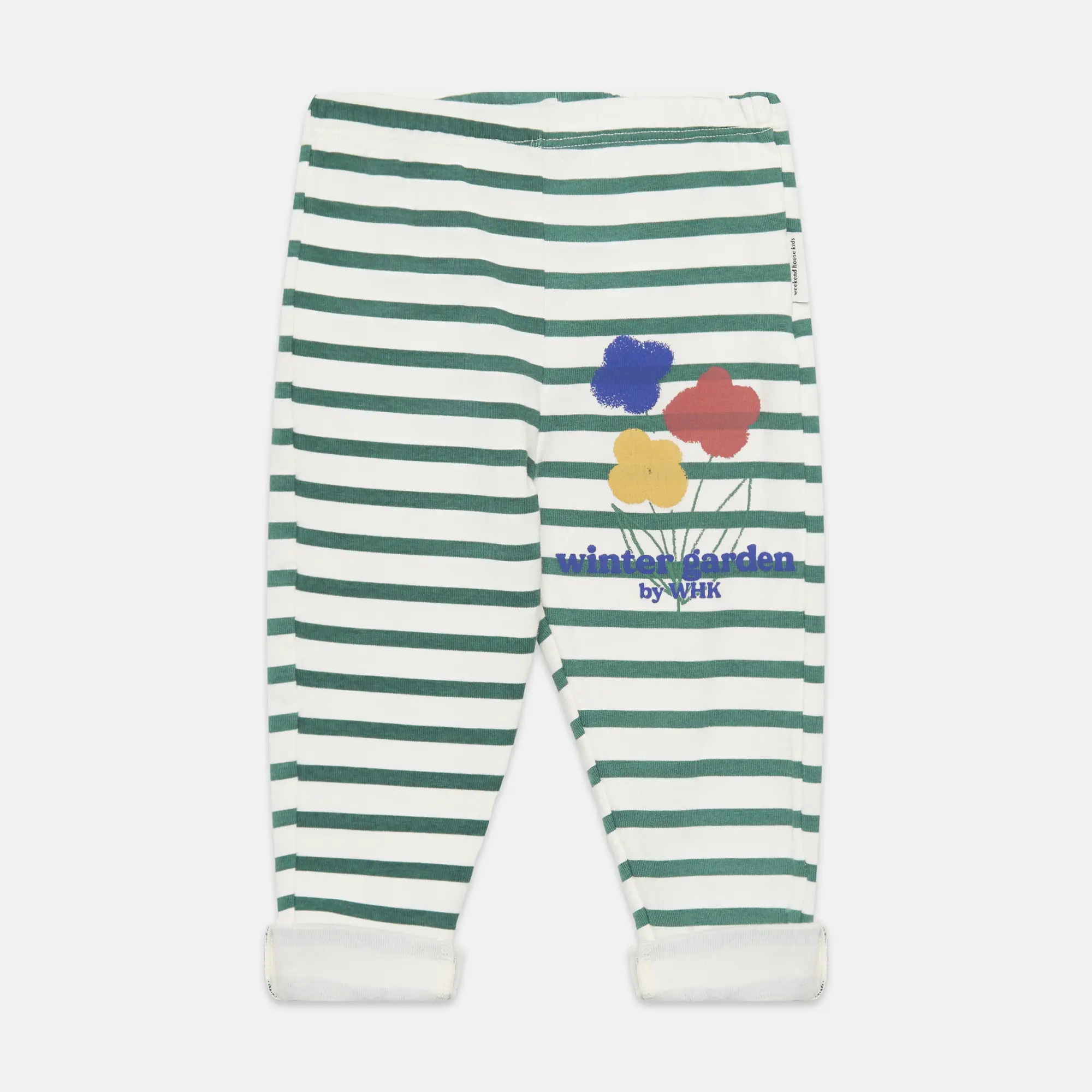 Winter garden striped baby leggings