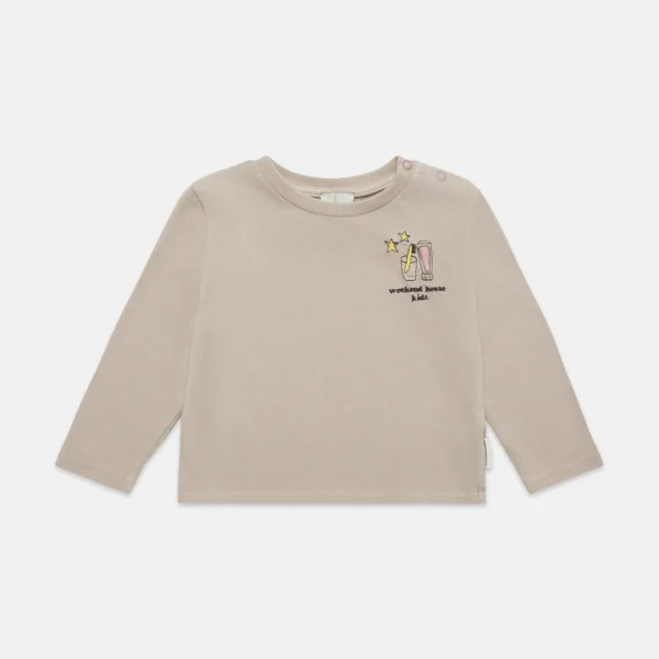 Embroidered toothbrush baby L/S t-shirt