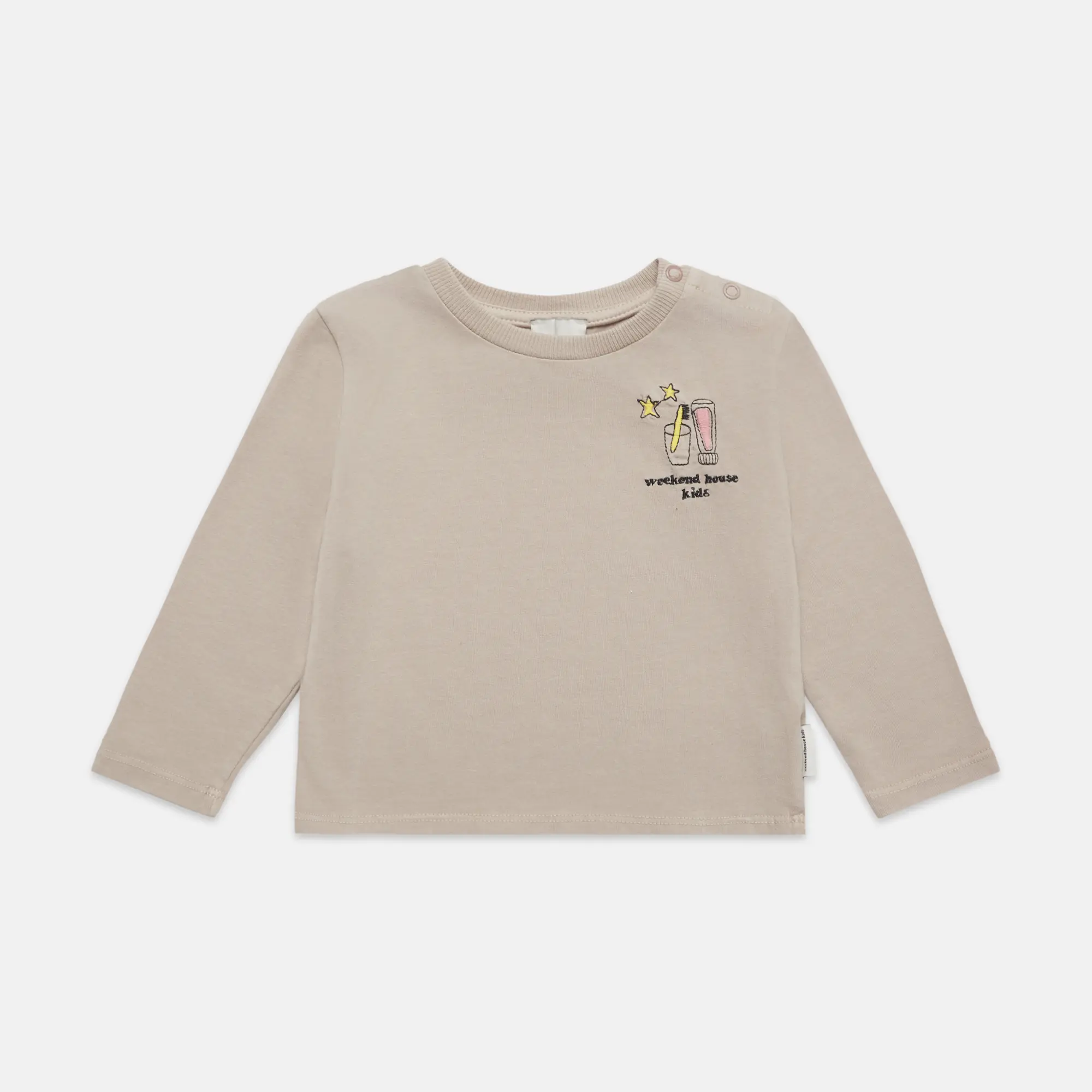 Embroidered toothbrush baby L/S t-shirt