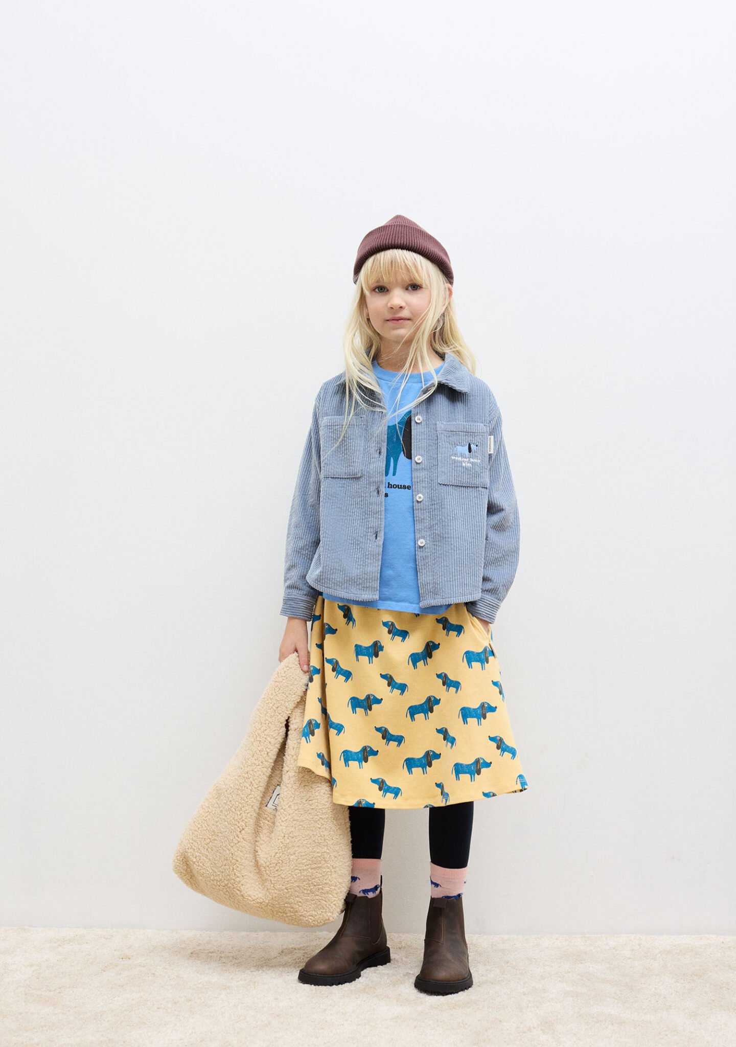 Blue Dog all over long skirt
