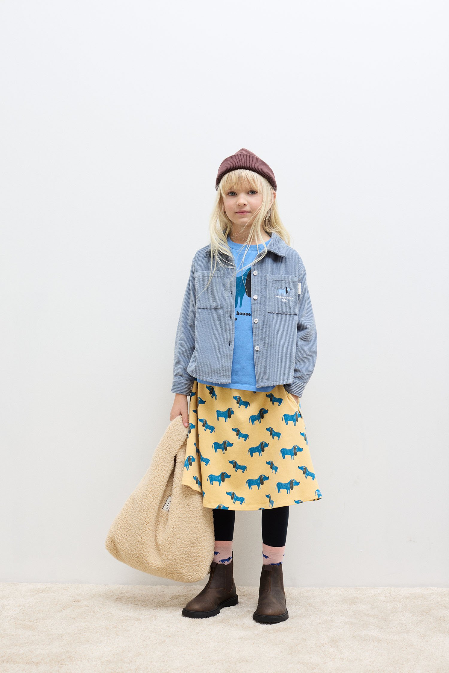 Blue Dog all over long skirt