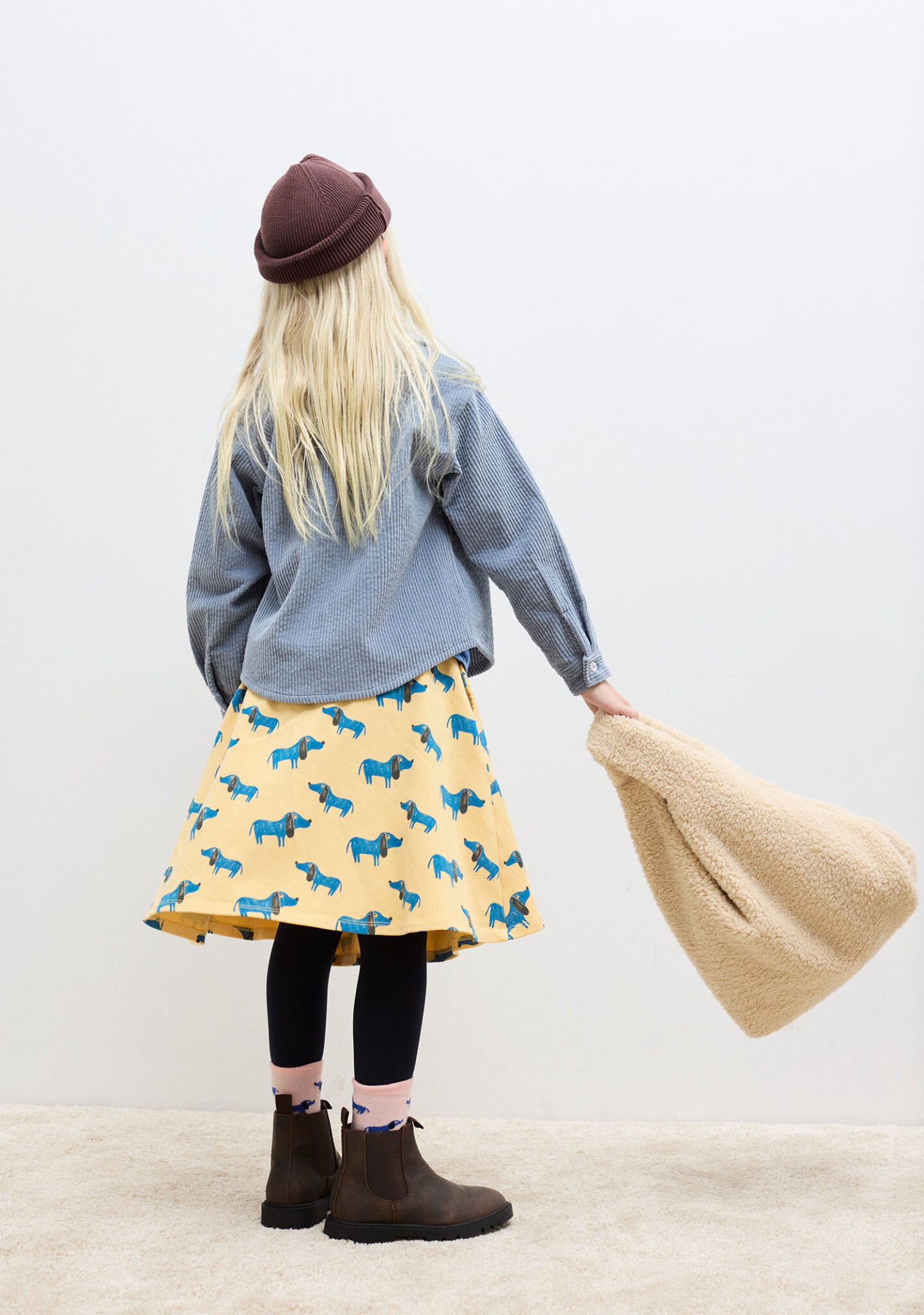 Blue Dog all over long skirt