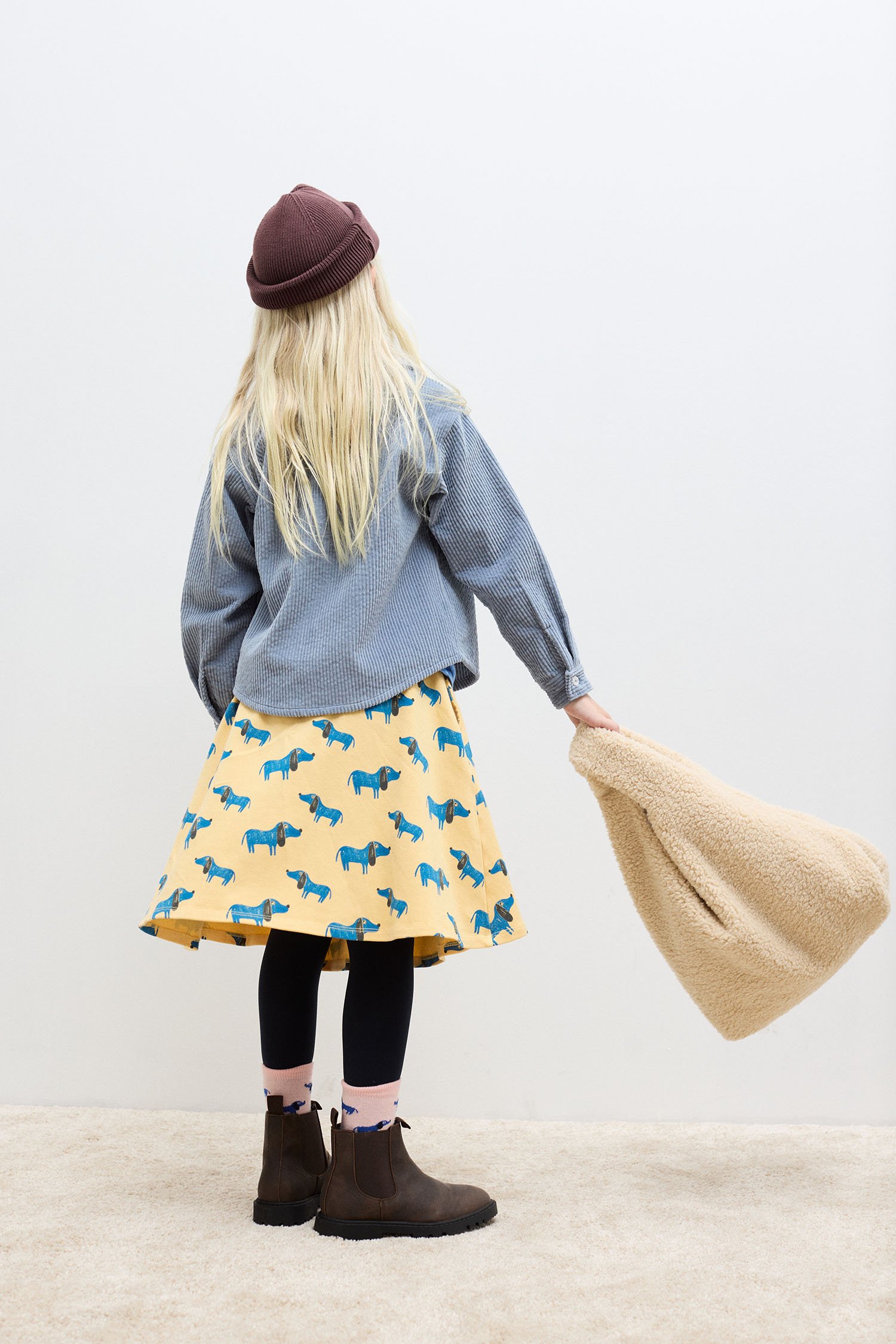 Blue Dog all over long skirt
