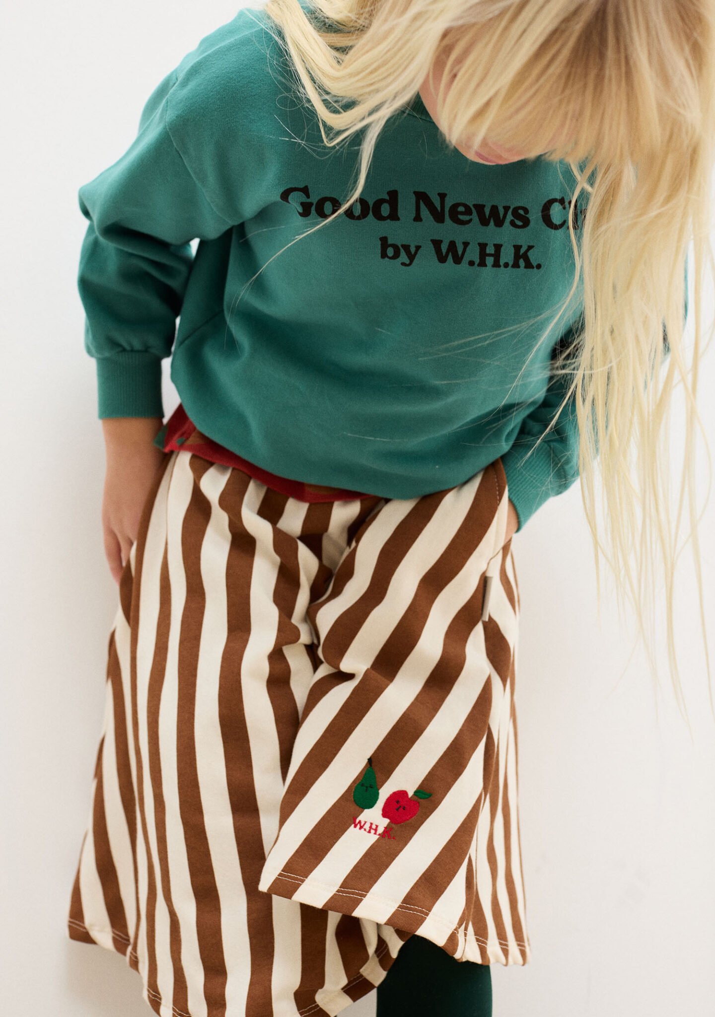 Fruity stripes long skirt