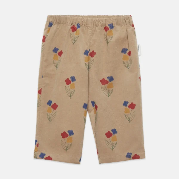 Flowers all over baby corduroy pants