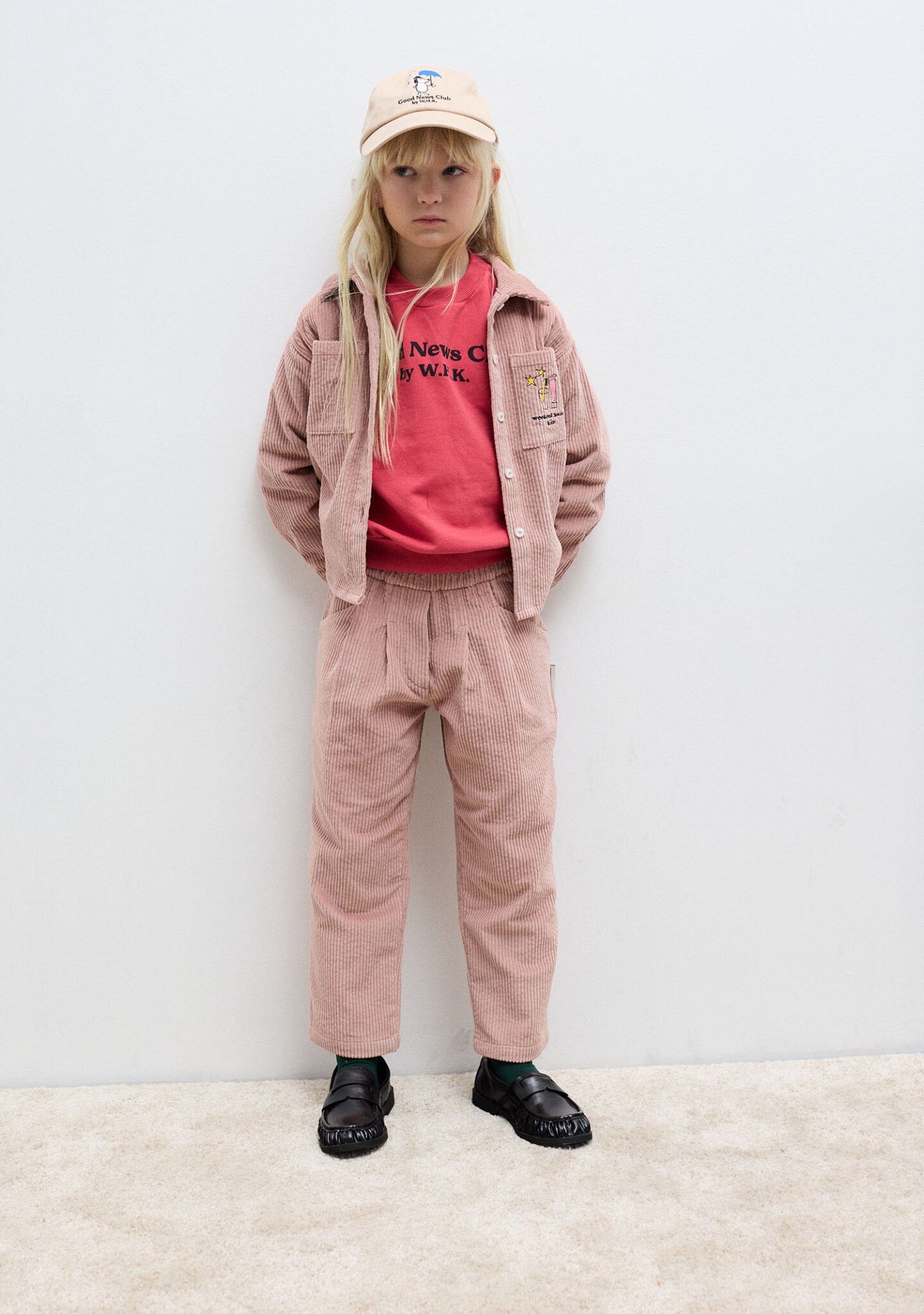 Magic toothbrush corduroy carrot pants (pink)