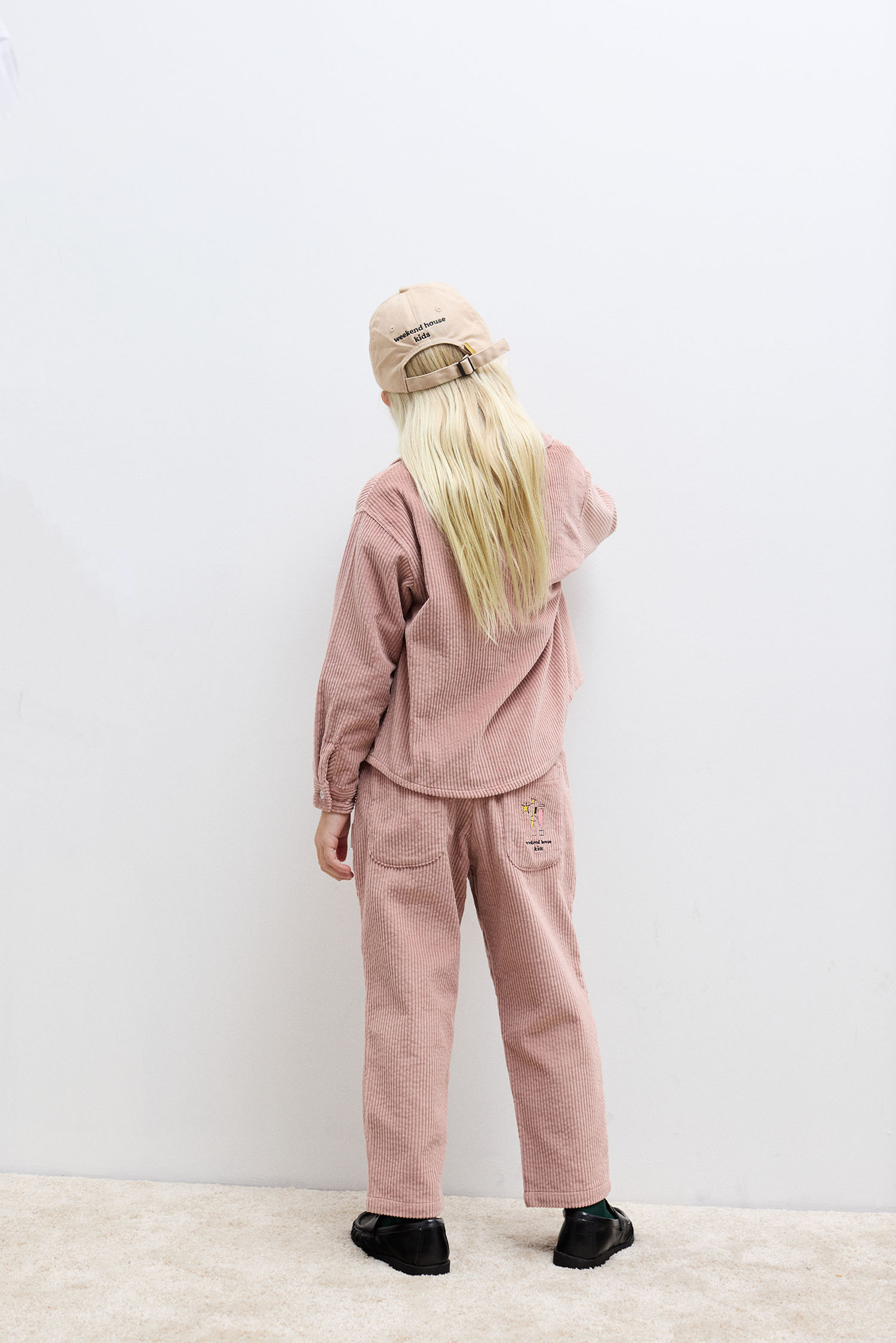 Magic toothbrush corduroy carrot pants (pink)