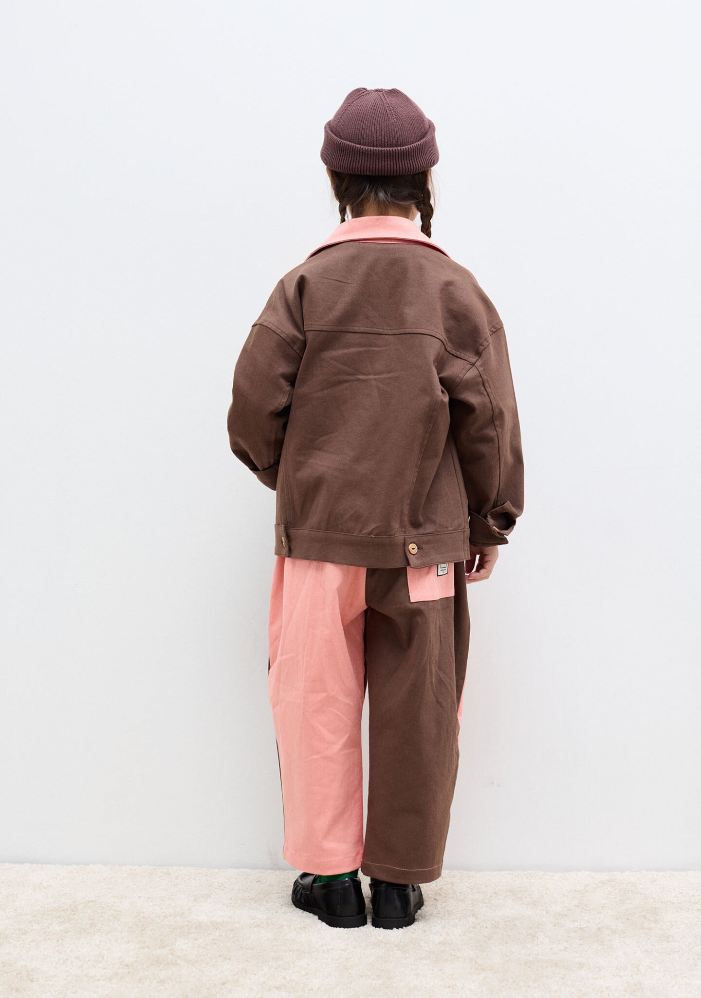 Bicolor denim pants